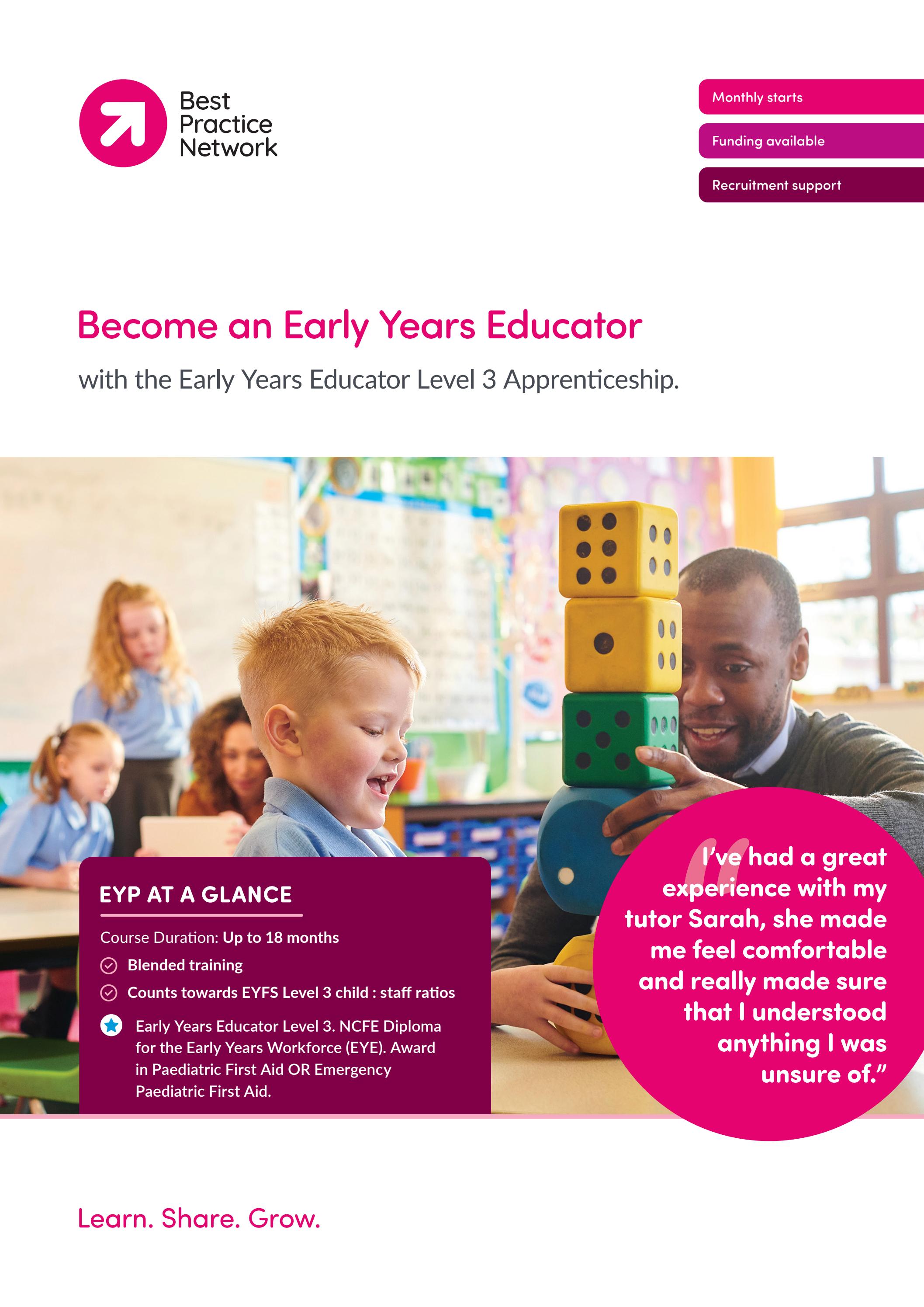 Early Years Educator Level 3 Apprenticeship by