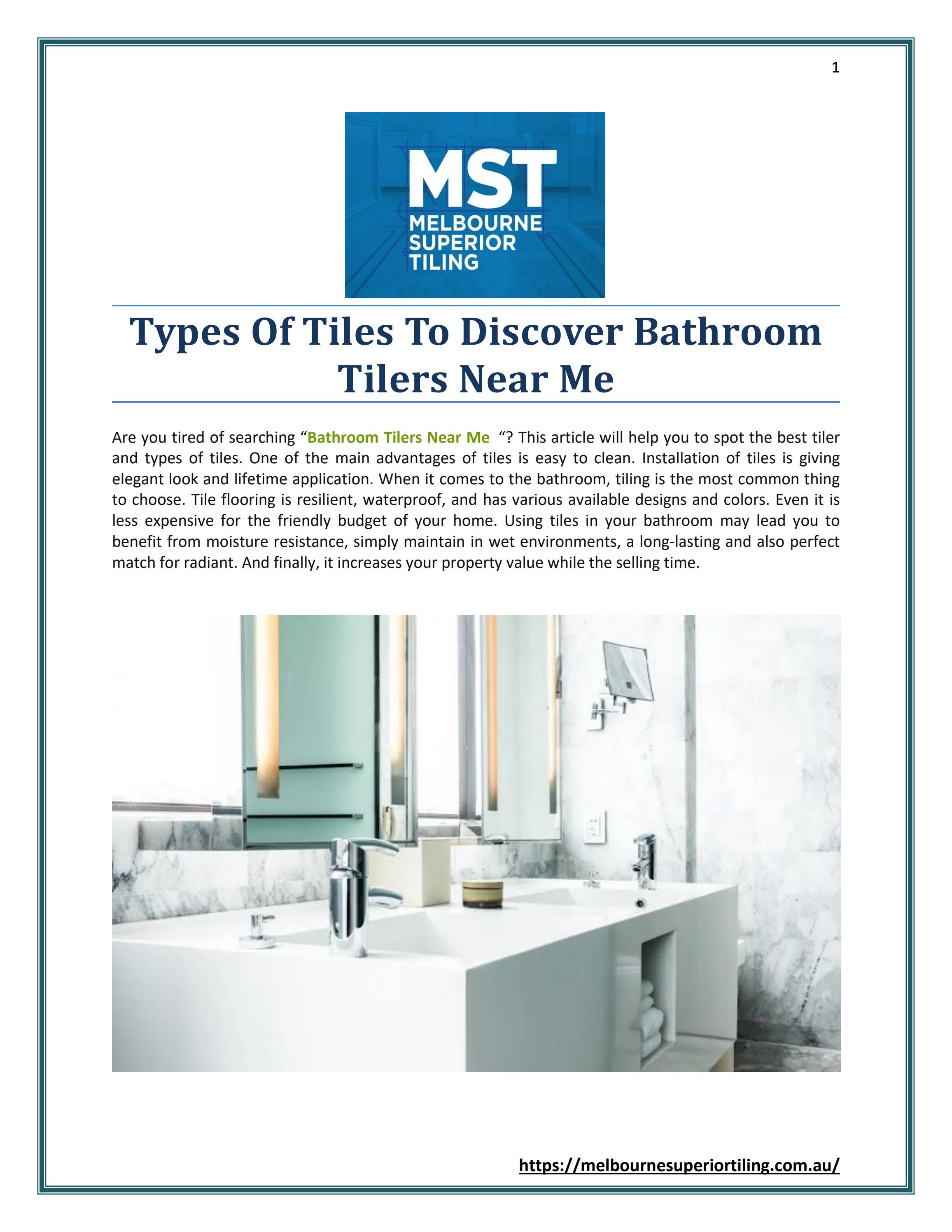 Types Of Tiles to discover Bathroom Tilers Near Me by Melbourne