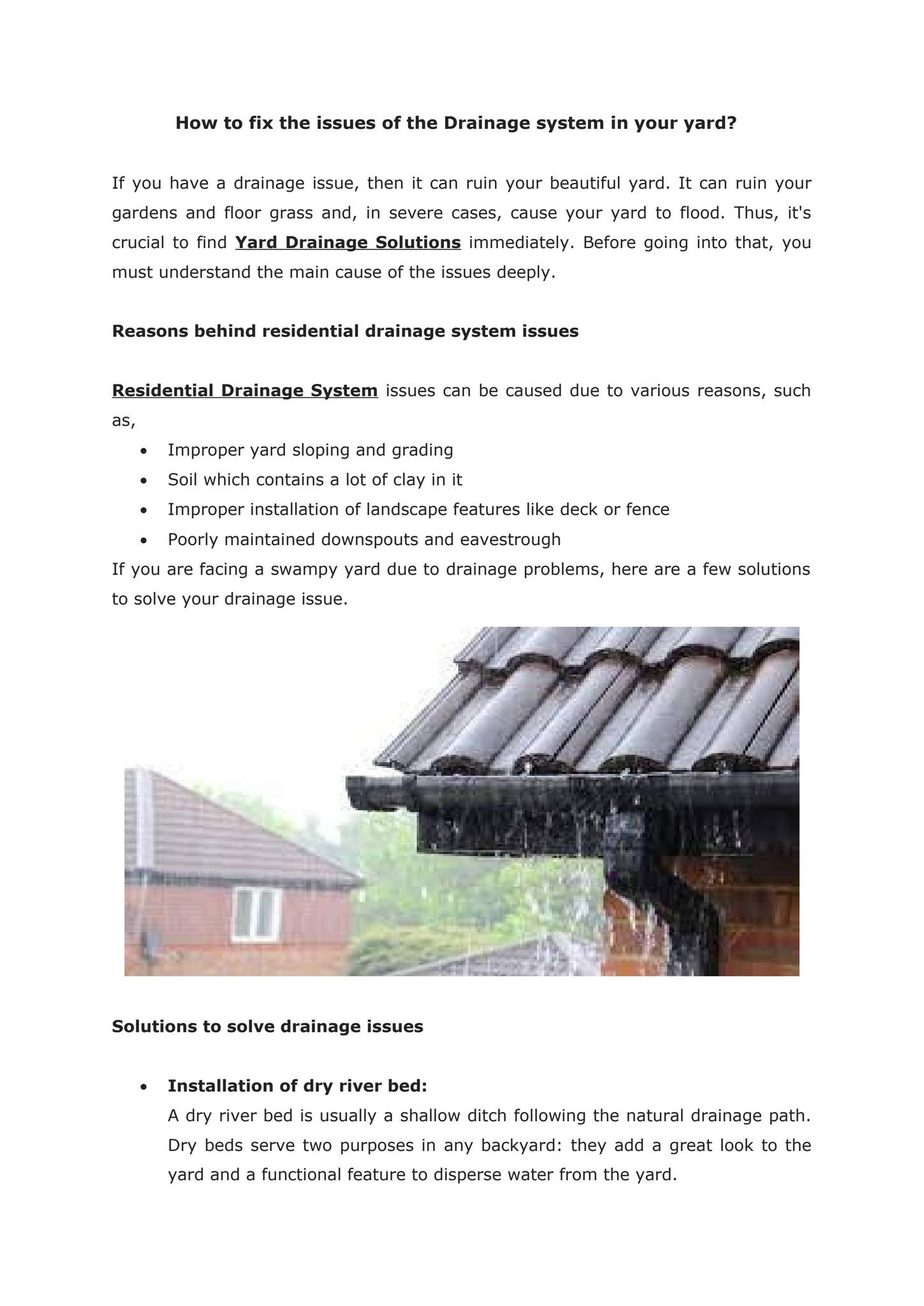 How to fix the issues of the Drainage system in your yard? by Jim ...