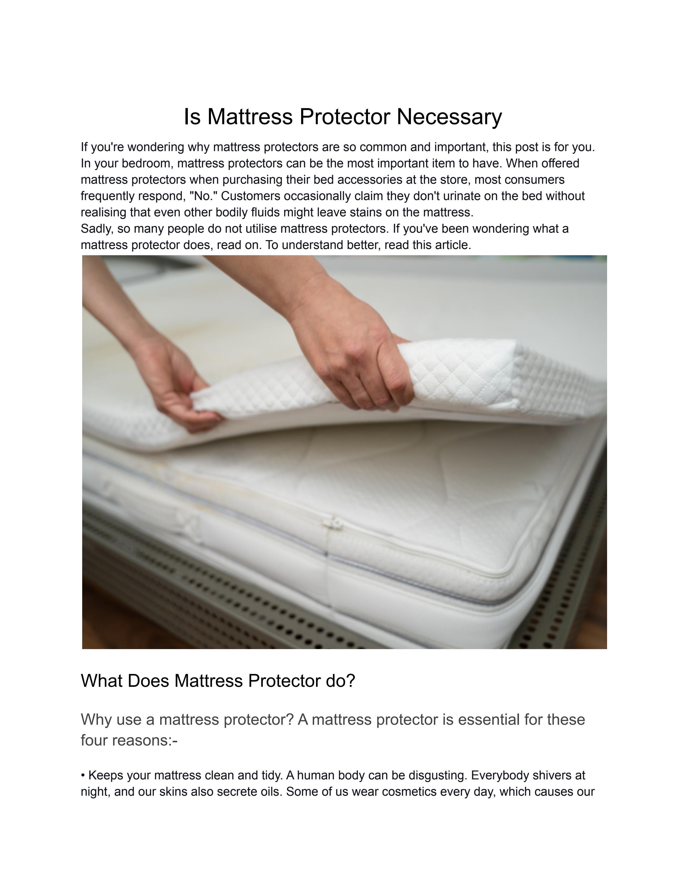Is Mattress Protector Necessary by betterbed.co Issuu