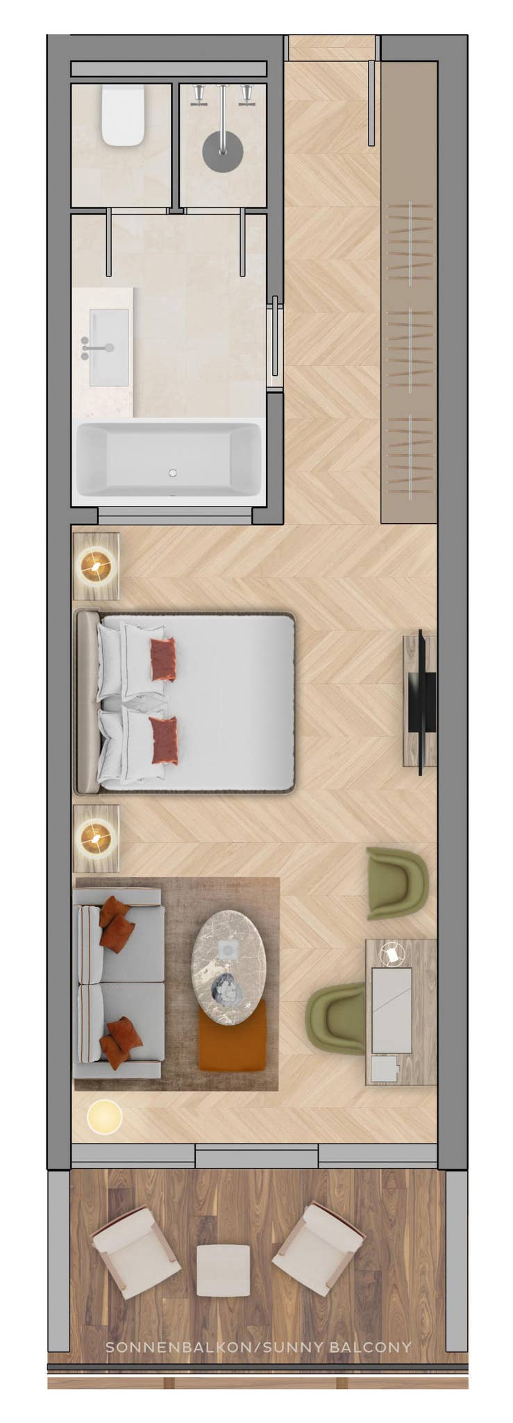 Floor Plan Alpine Deluxe Room with Balcony by Bürgenstock Collection ...