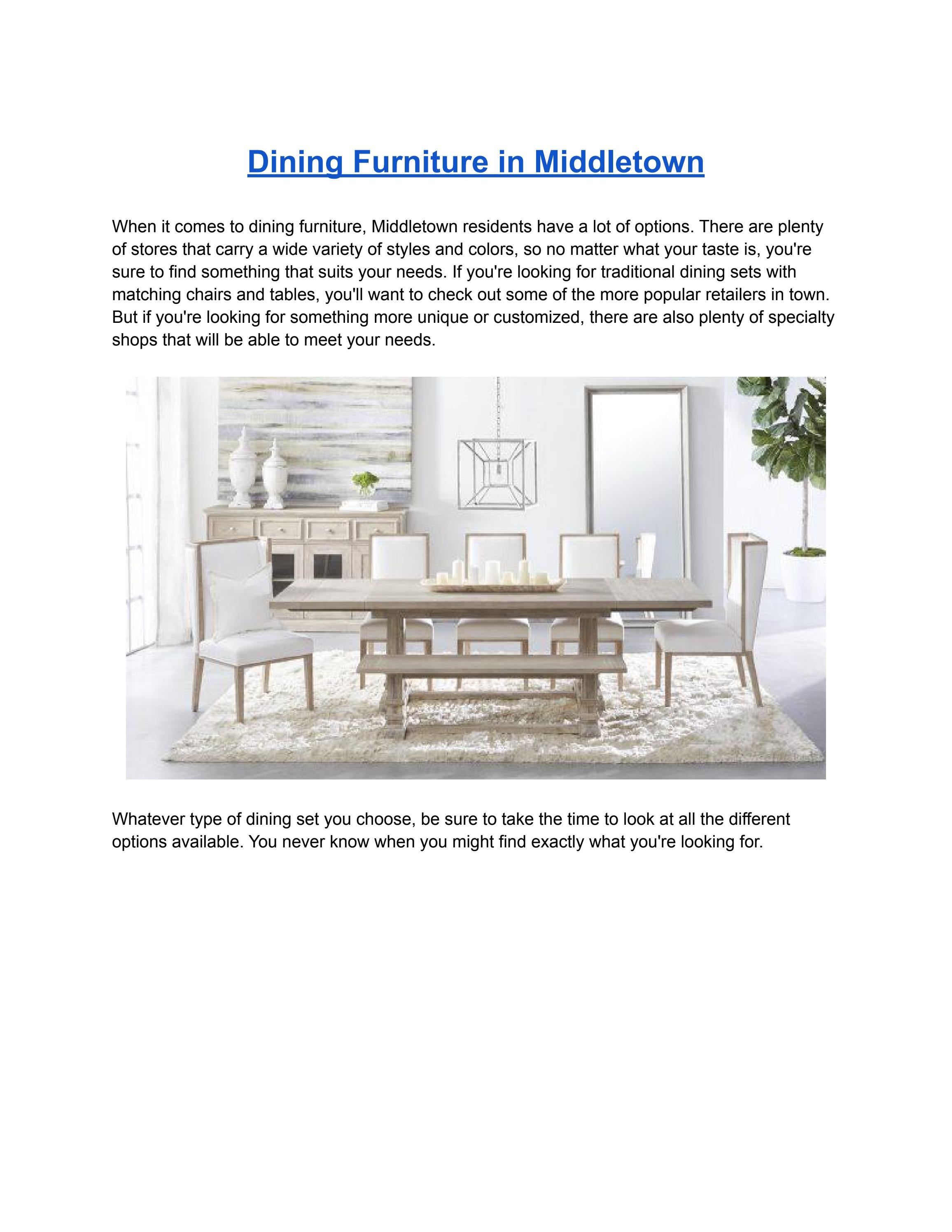 Dining Furniture in Middletown by Platypus Home Issuu