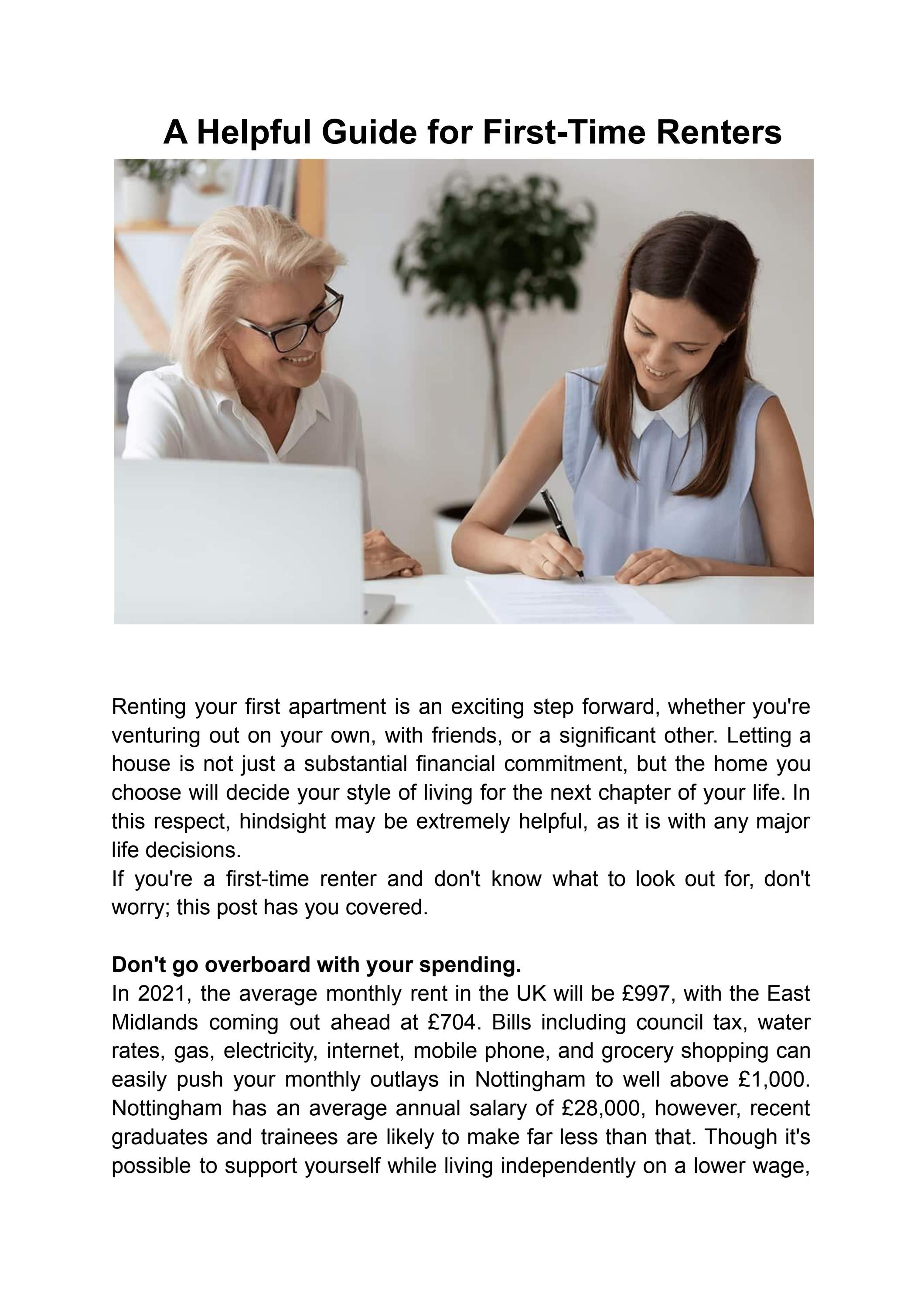 A Helpful Guide for FirstTime Renters by House Manage Issuu