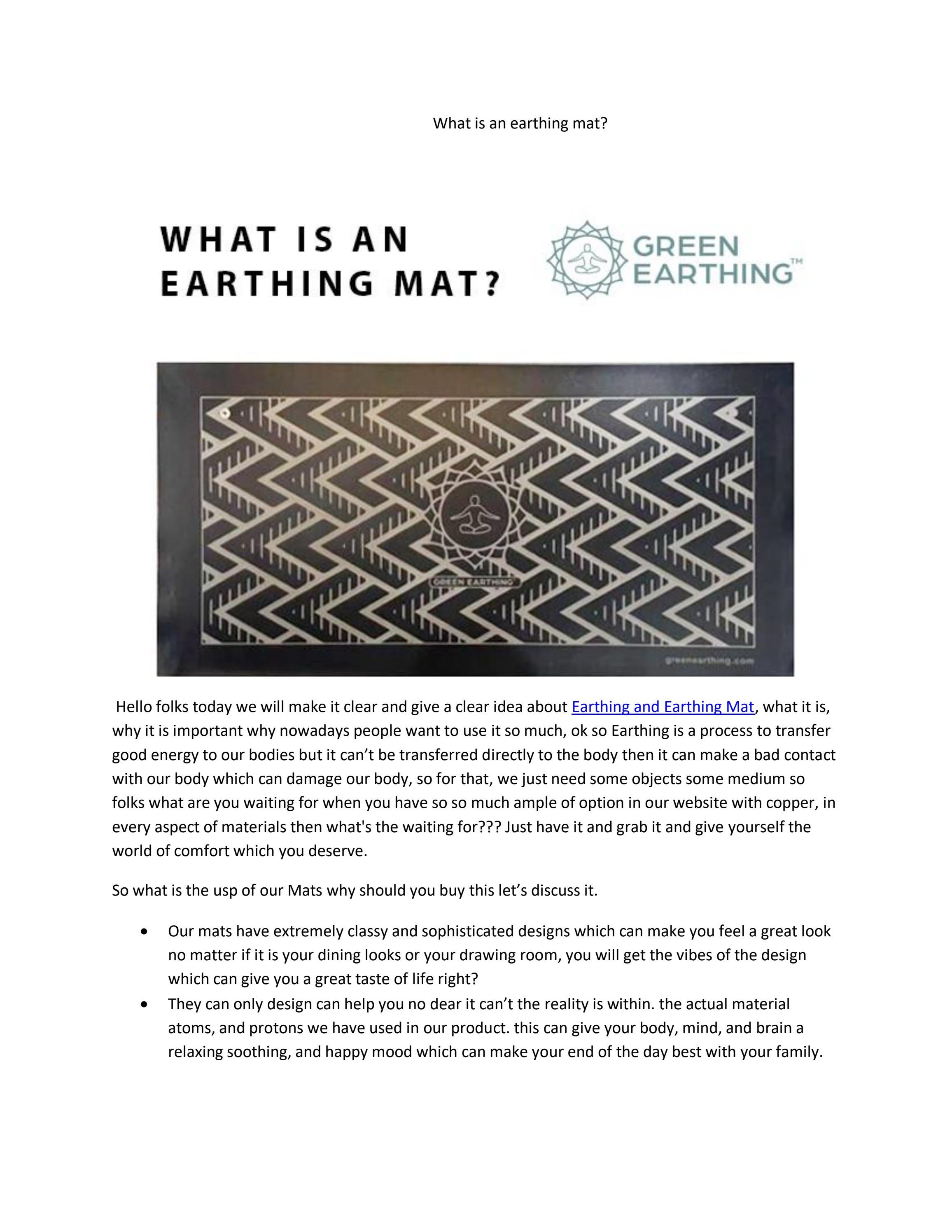 What is an earthing mat? by Greenelectronicsstore Issuu