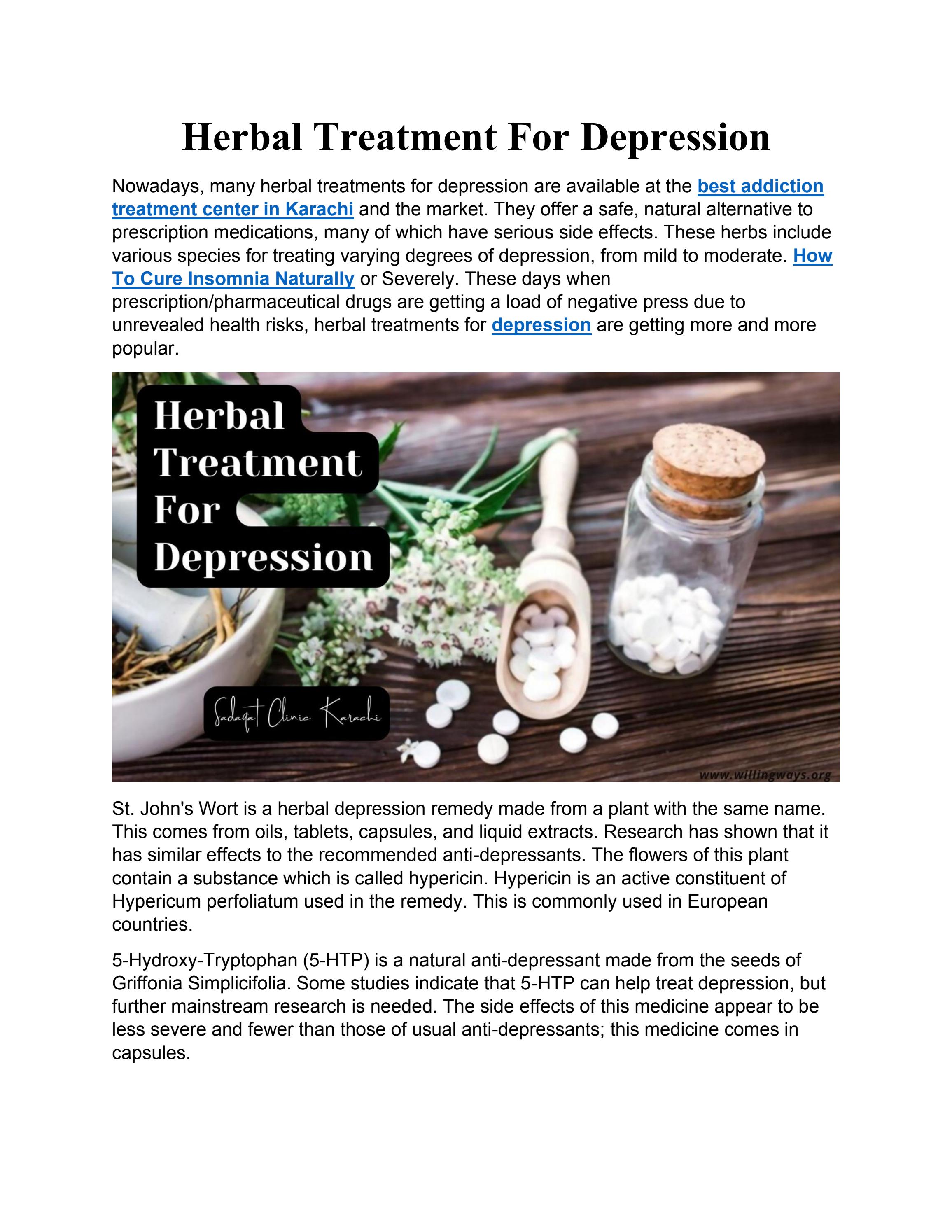 Herbal Treatment For Depression by sadaqat clinic Karachi Issuu