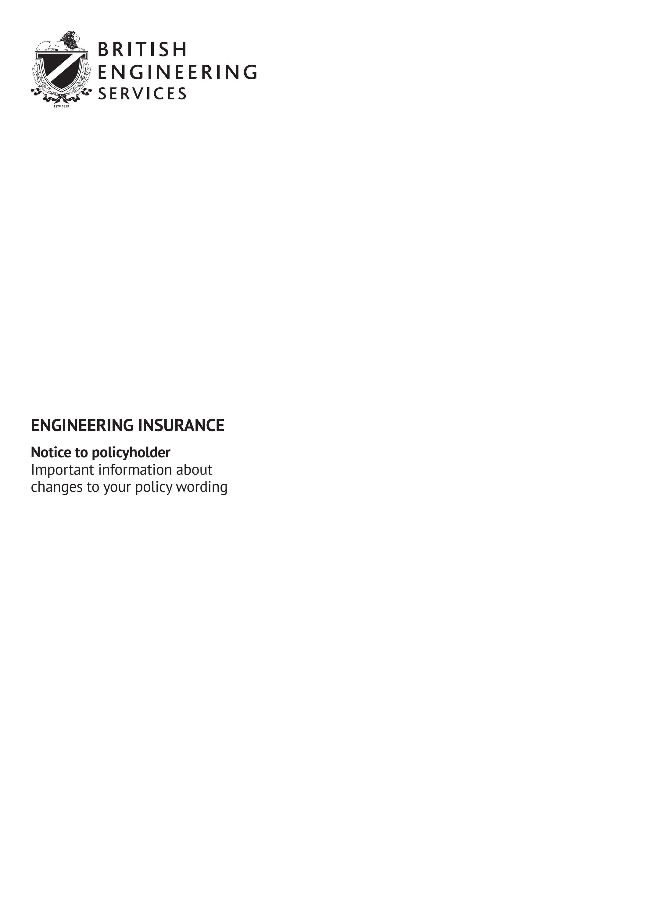 London Flats Insurance British Engineering Notice to Policyholders May