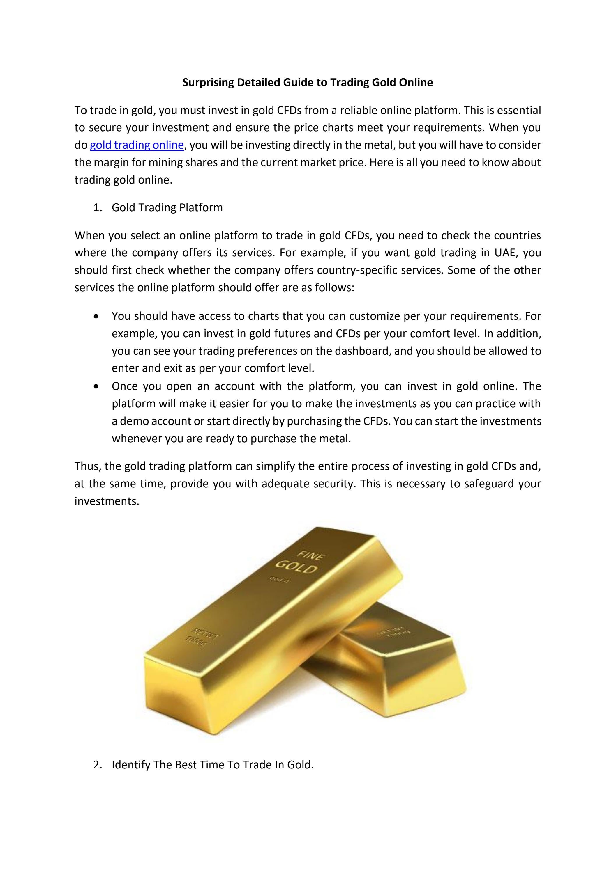 Surprising Detailed Guide to Trading Gold Online by adam brown Issuu