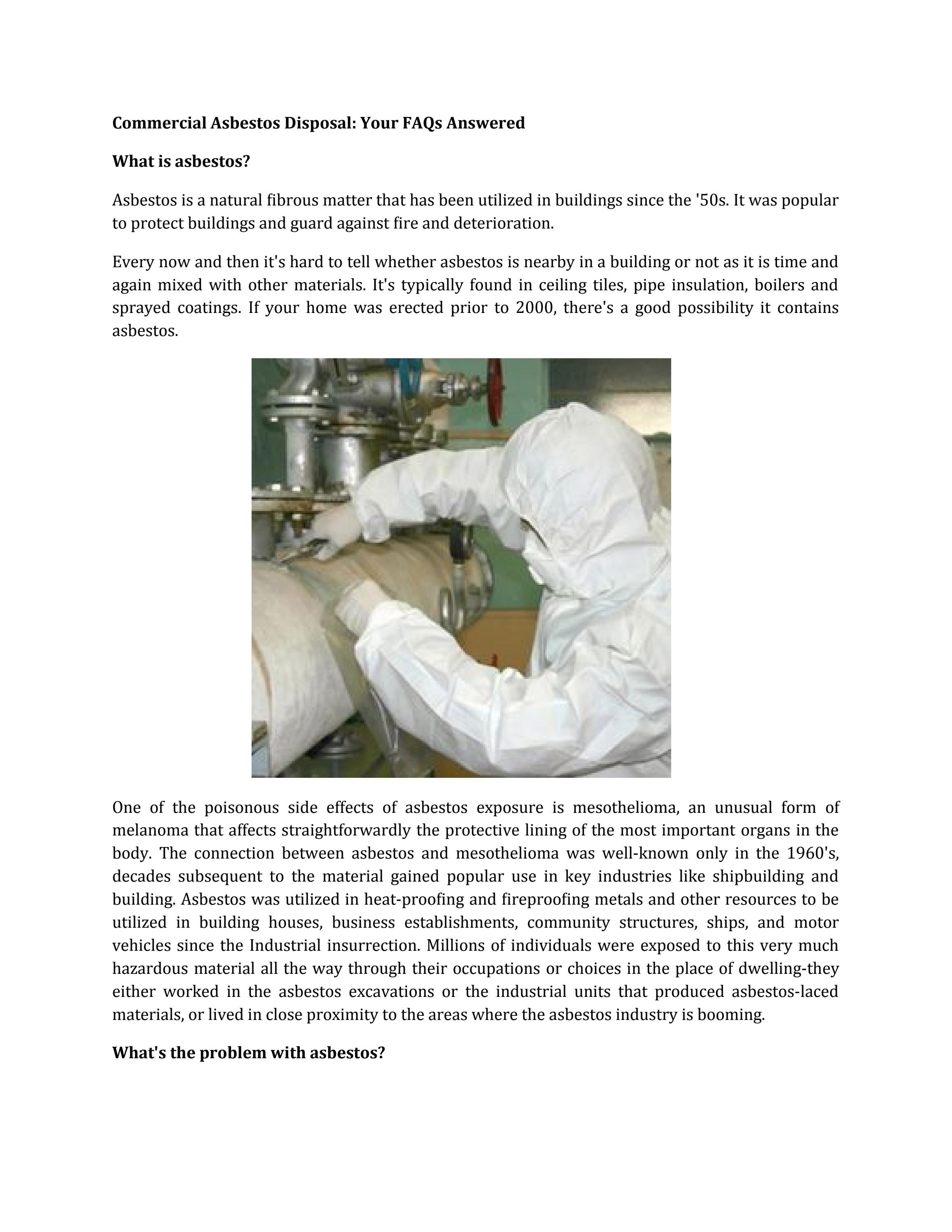 Commercial Asbestos Disposal Your FAQs Answered by United Safety LLC