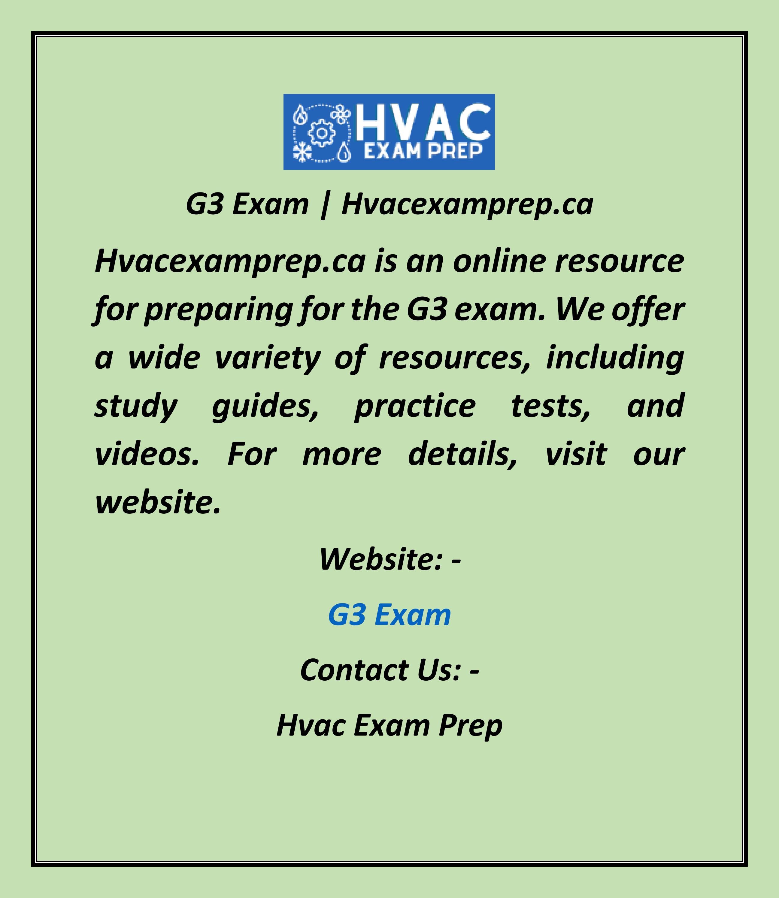 G3 Exam Hvacexamprep.ca by Hvac Exam Prep Issuu