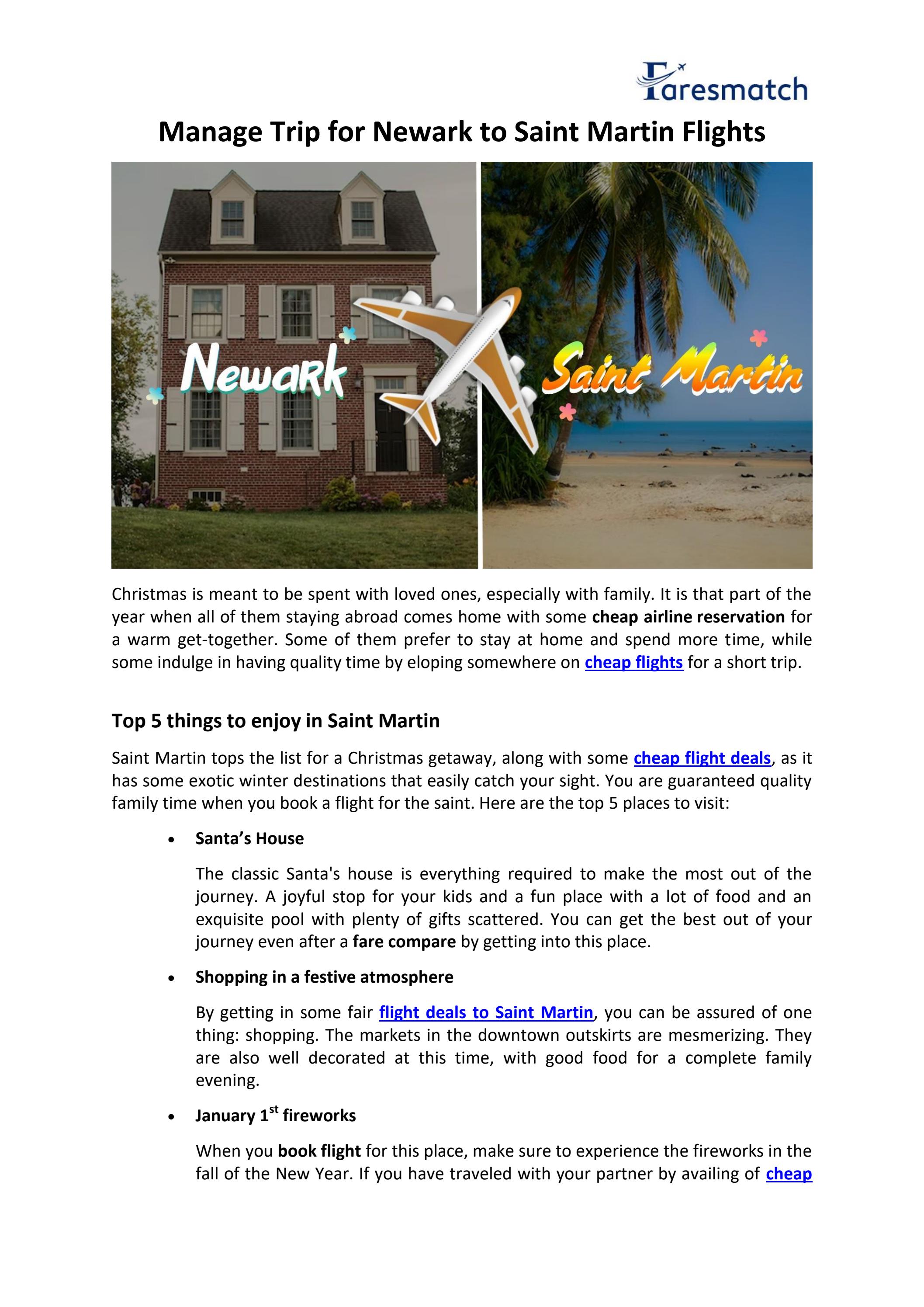 Manage Trip for Newark to Saint Martin Flights by Jenny wood Issuu