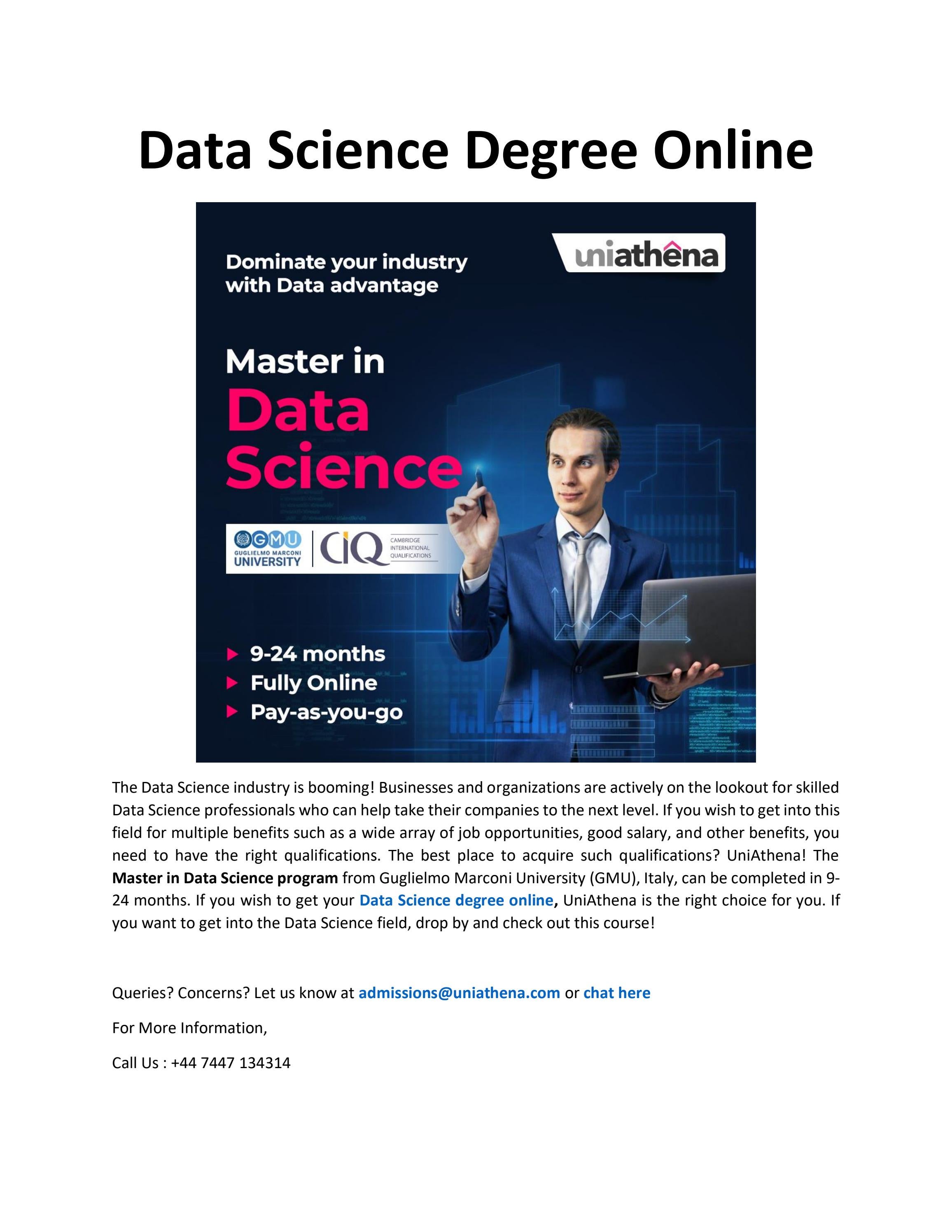 Data Science Degree Online by UniAthena Issuu