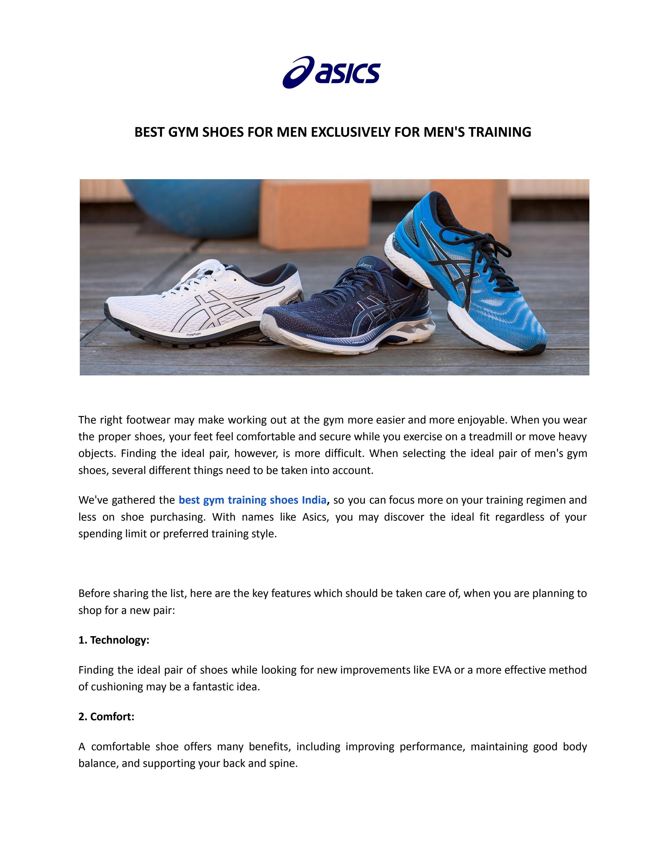 Best Gym Training Shoes For Men Online Complete Guide Asics India