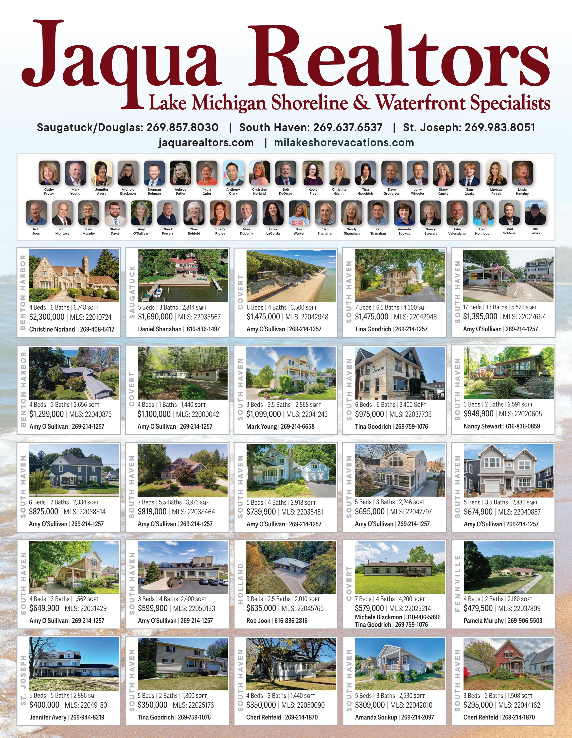 Active Listings along the Lake Michigan Shoreline January 2023 by