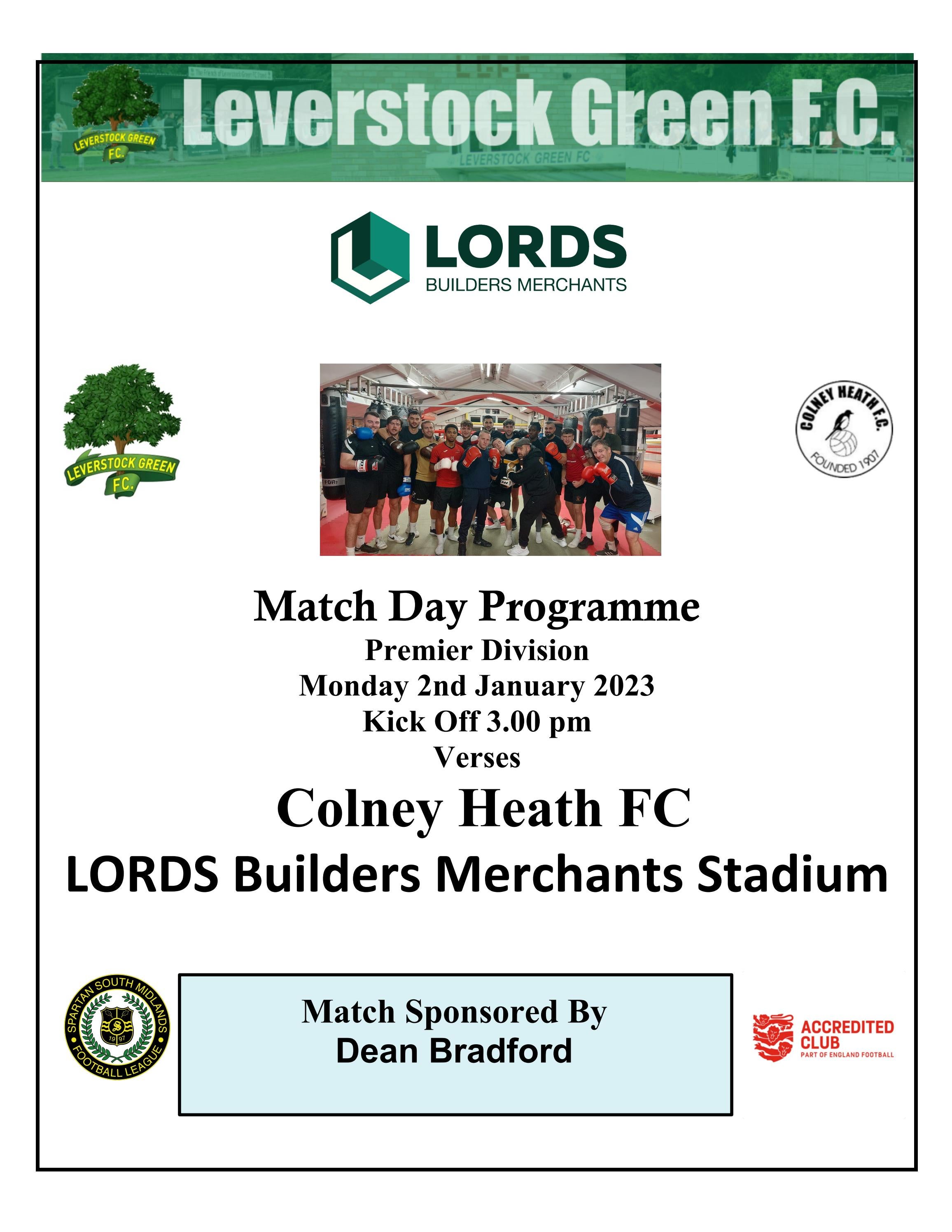 Leverstock Green FC Programme vs Colney Heath by Leverstock Green FC