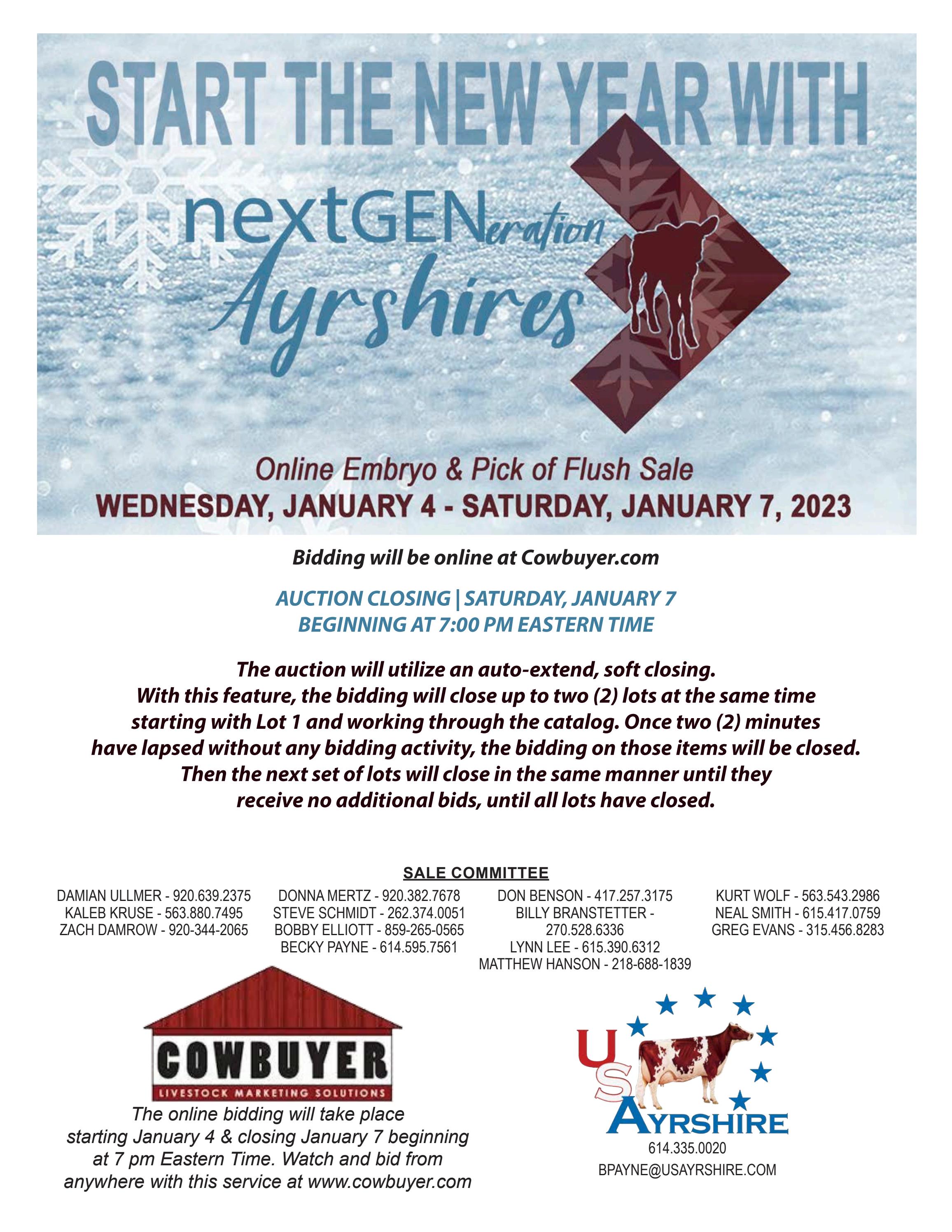 NextGENeration Online Embryo & Pick of Flush Sale by Dairy Agenda Today