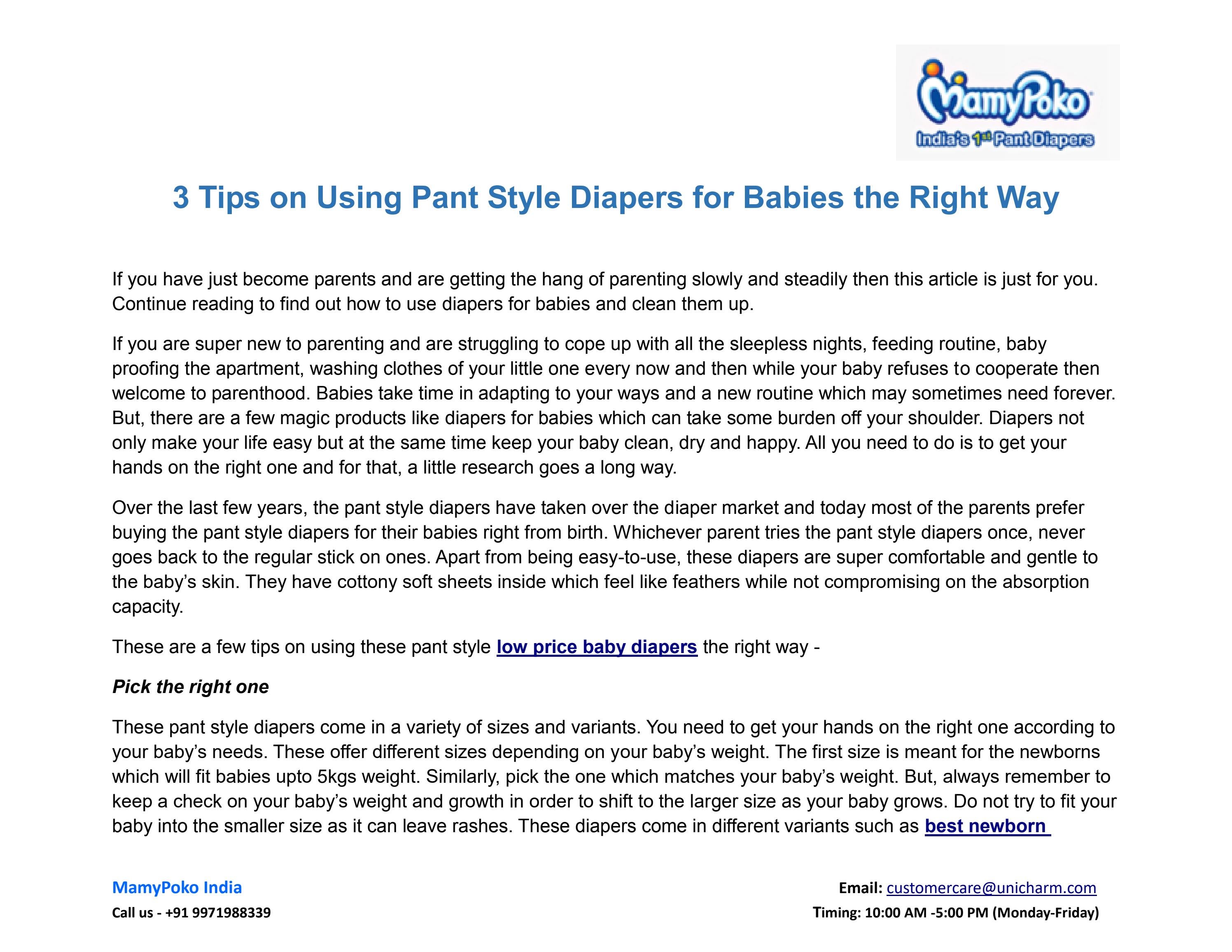 3 Tips on Using Pant Style Diapers for Babies the Right Way by Harleen
