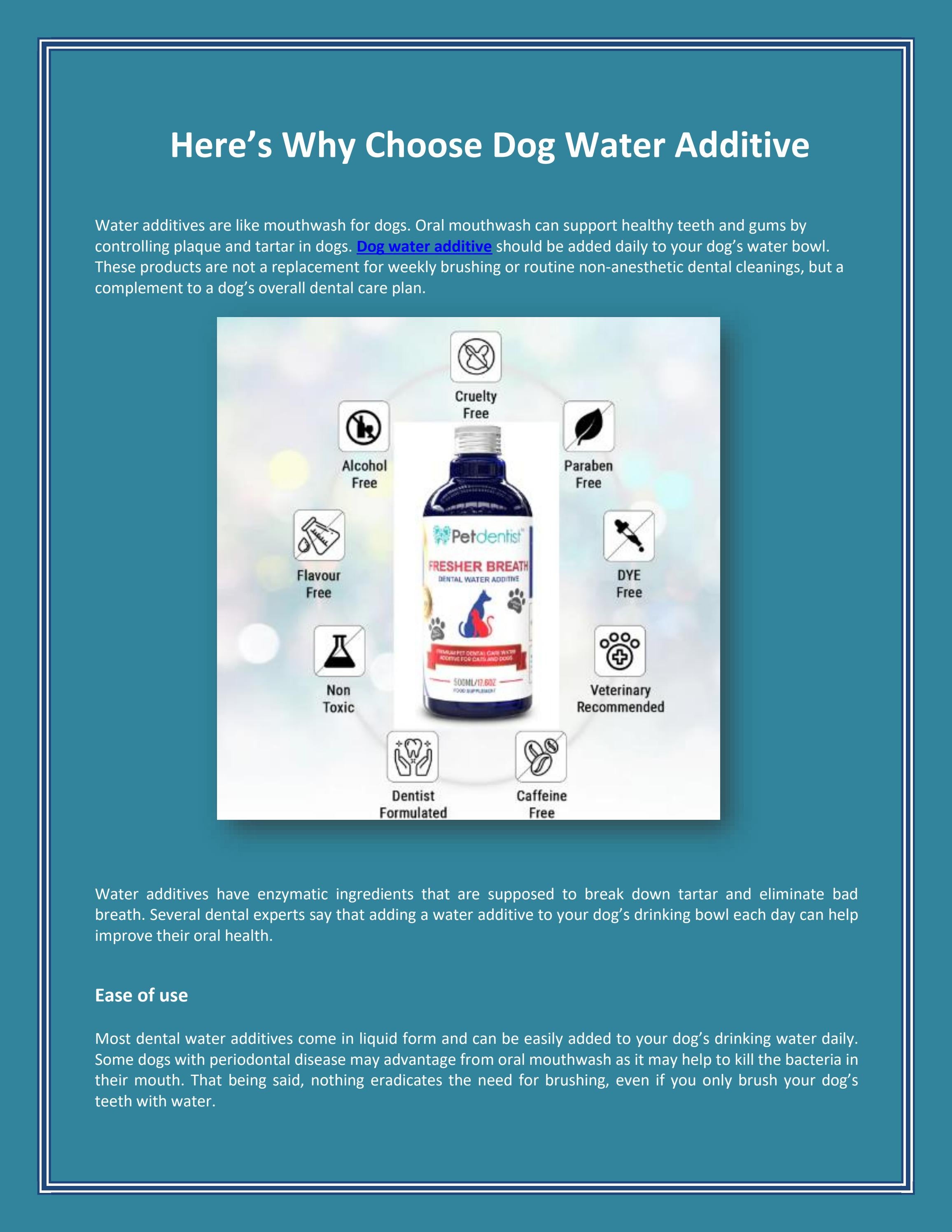 Here’s Why Choose Dog Water Additive by AliyanaDesouza Issuu