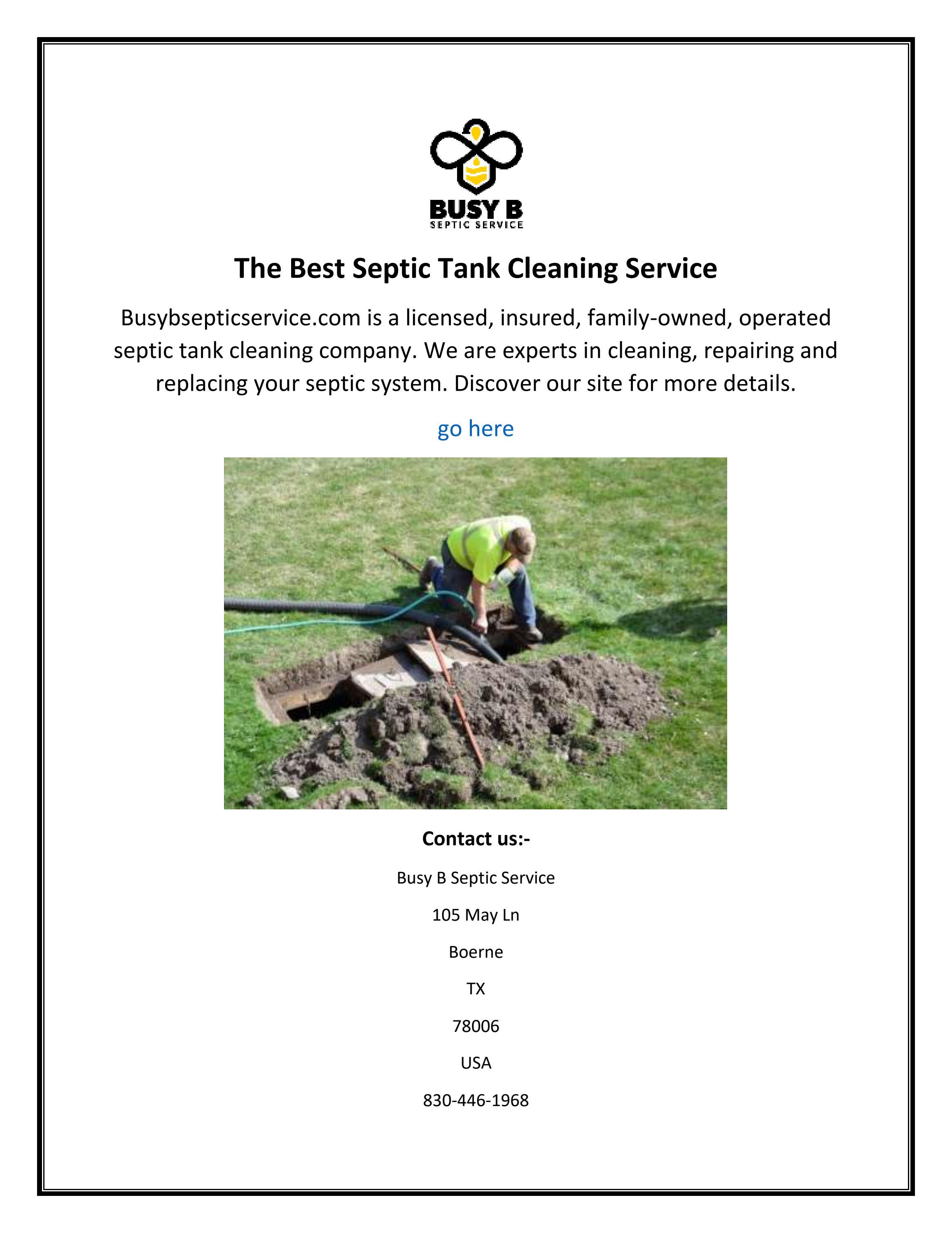 The Best Septic Tank Cleaning Service by Busy B Septic Service Issuu