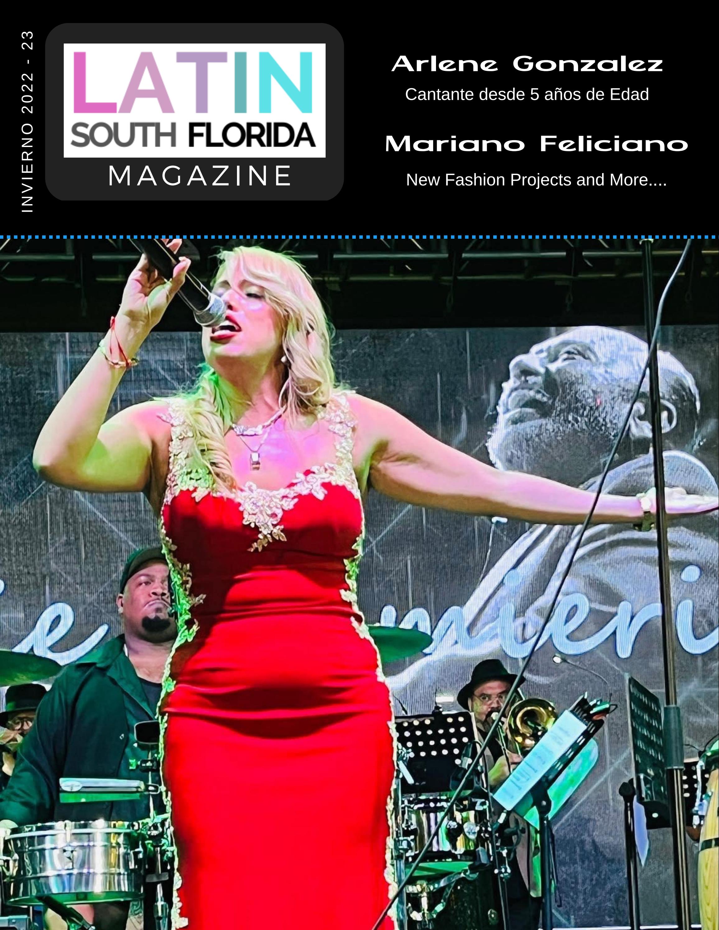 Arlene Gonzalez on cover of Latin South Florida Magazine 2023 by