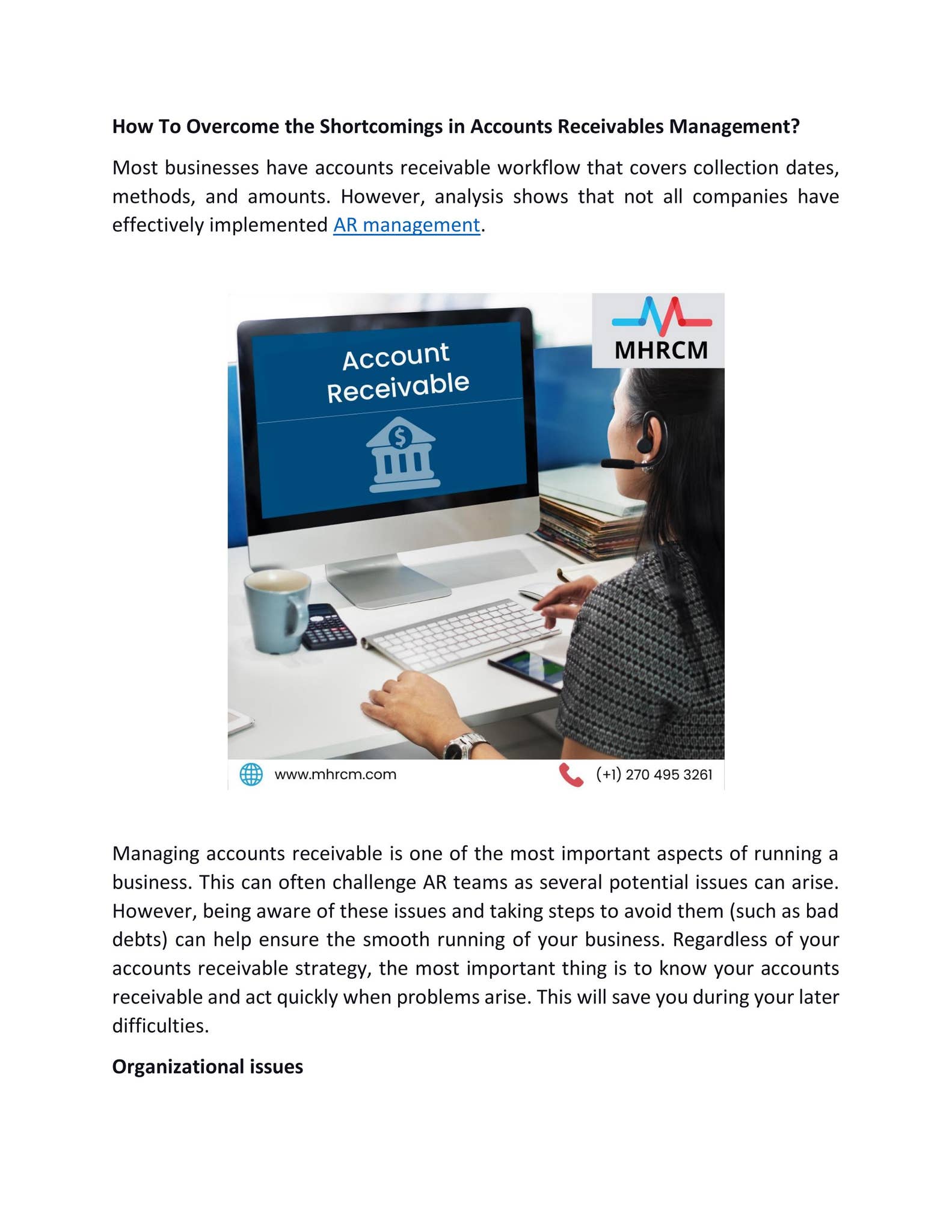 Poor Account Management ThHow To Overcome the Shortcomings in Accounts Receivables Management ...