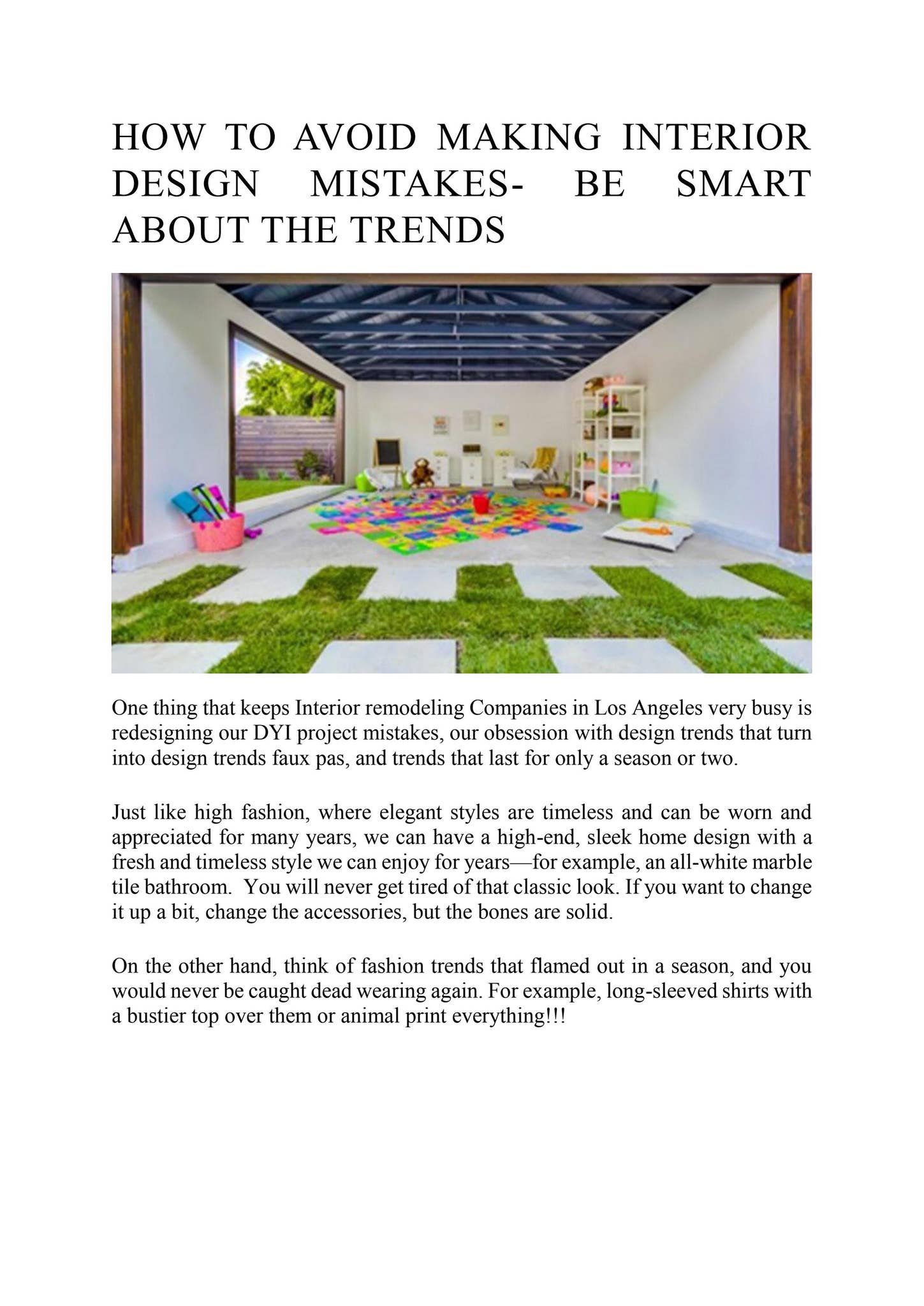 HOW TO AVOID MAKING INTERIOR DESIGN MISTAKES- BE SMART ABOUT THE TRENDS ...