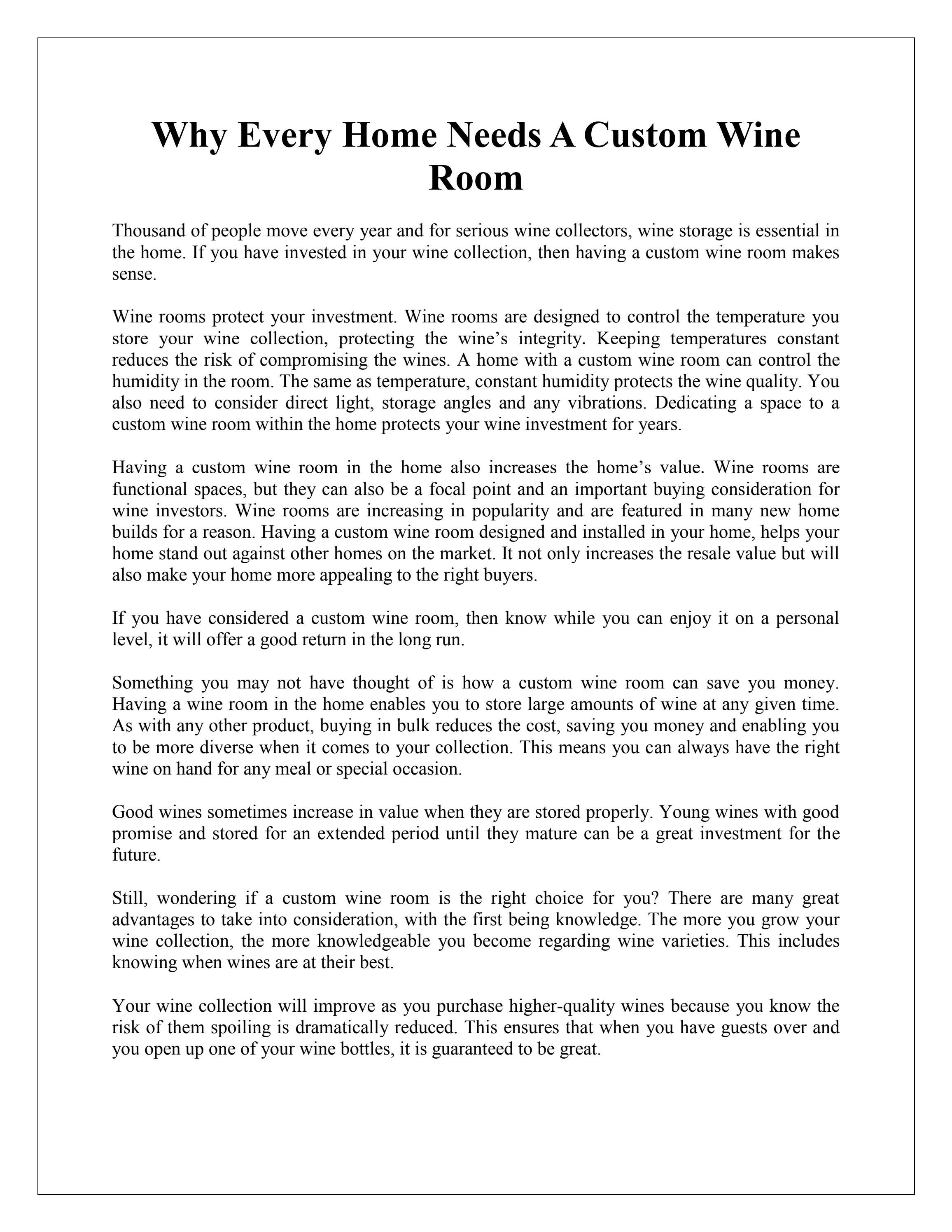 Why Every Home Needs A Custom Wine Room by Julian and Sons Issuu