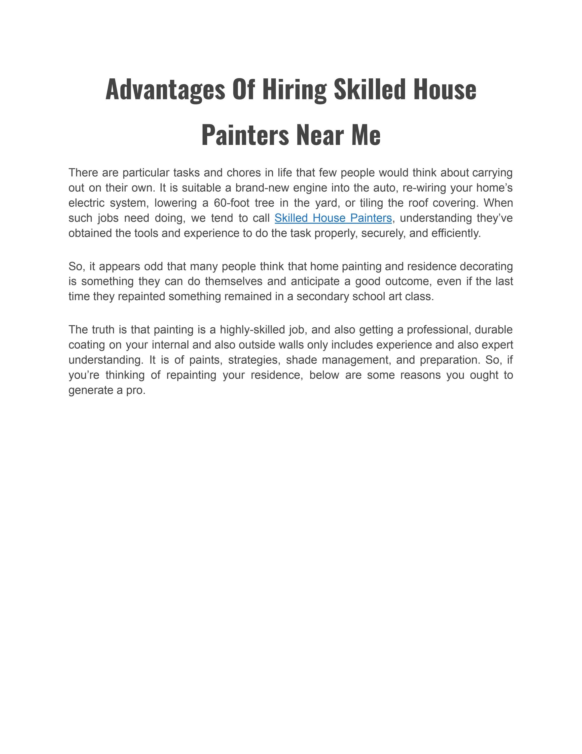 Advantages Of Hiring Skilled House Painters Near Me by paintersliverpool Issuu