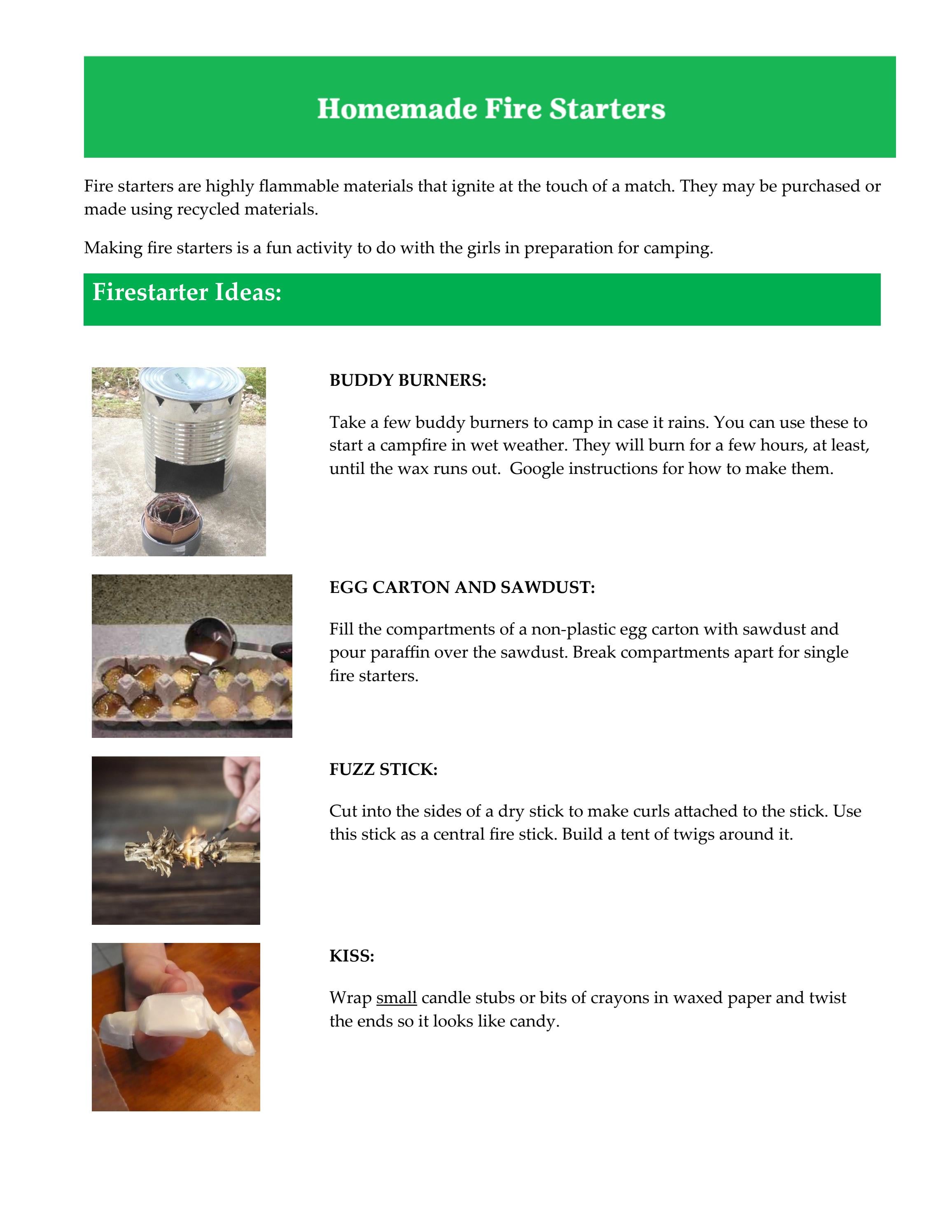 9 Kinds of Fire Starters You Can Make by Girl Scouts of Northeast Texas Issuu