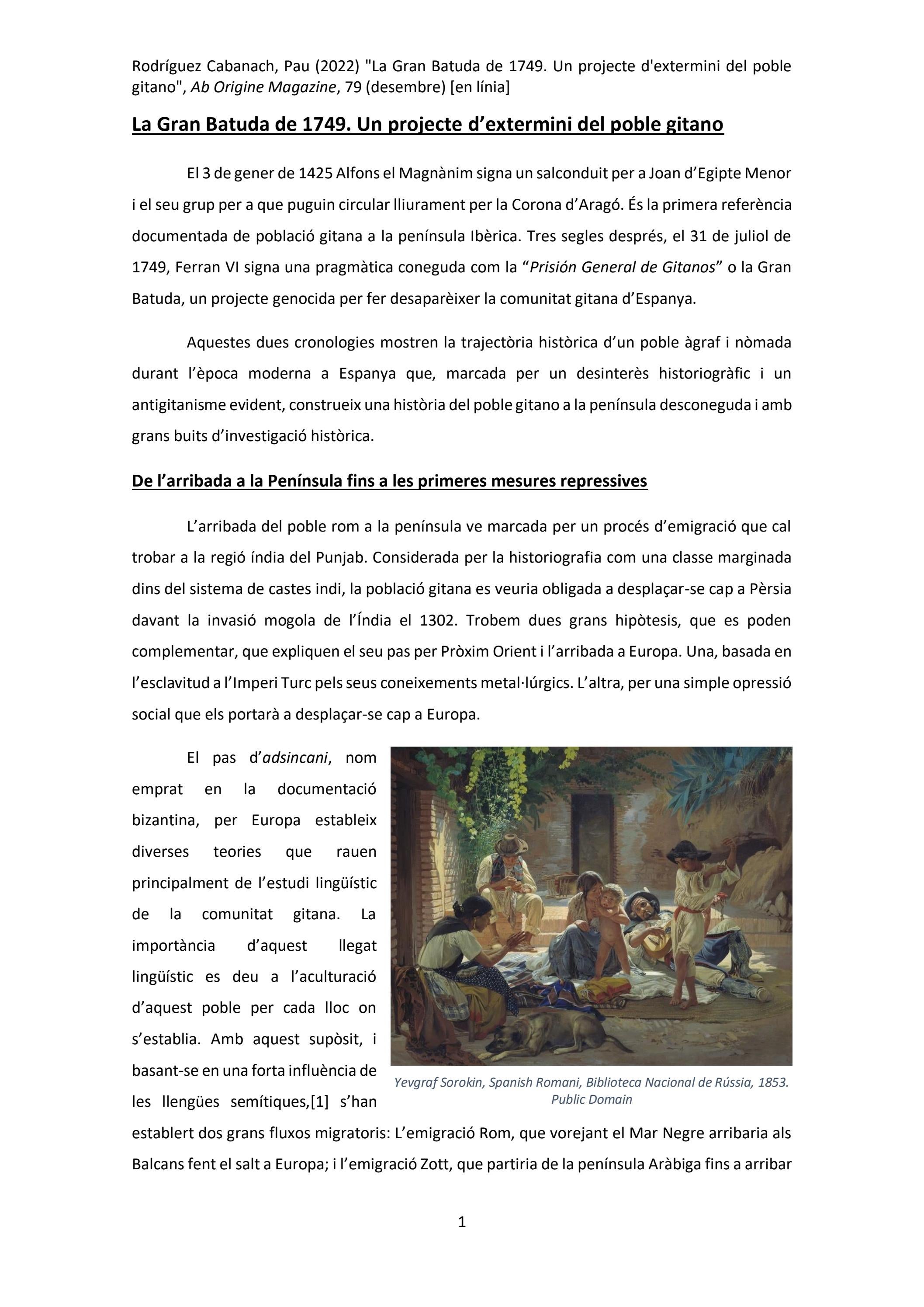 La Gran Batuda de 1749. Un projecte d'extermini del poble gitano by Pau ...