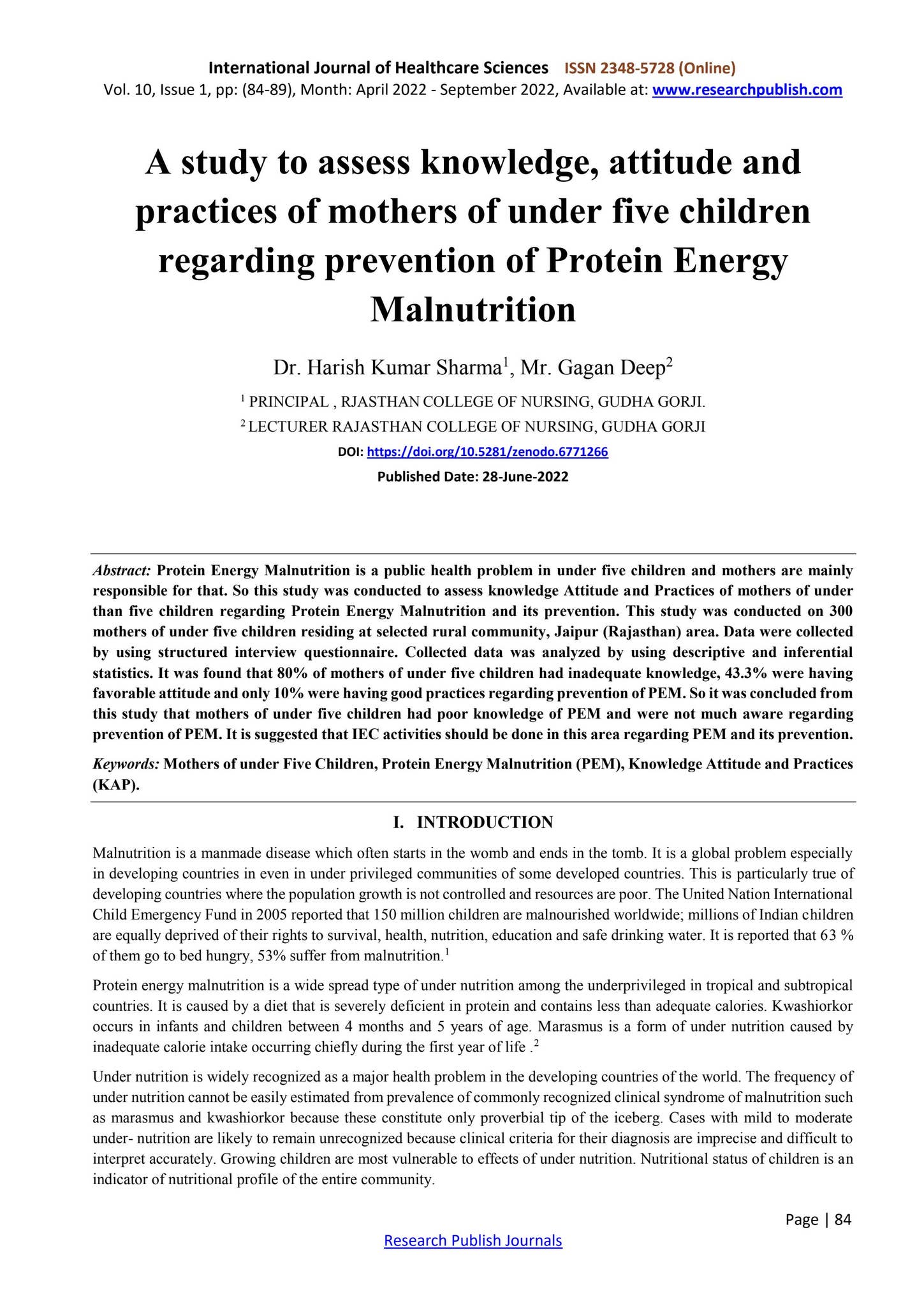 A study to assess knowledge, attitude and practices of mothers of under ...