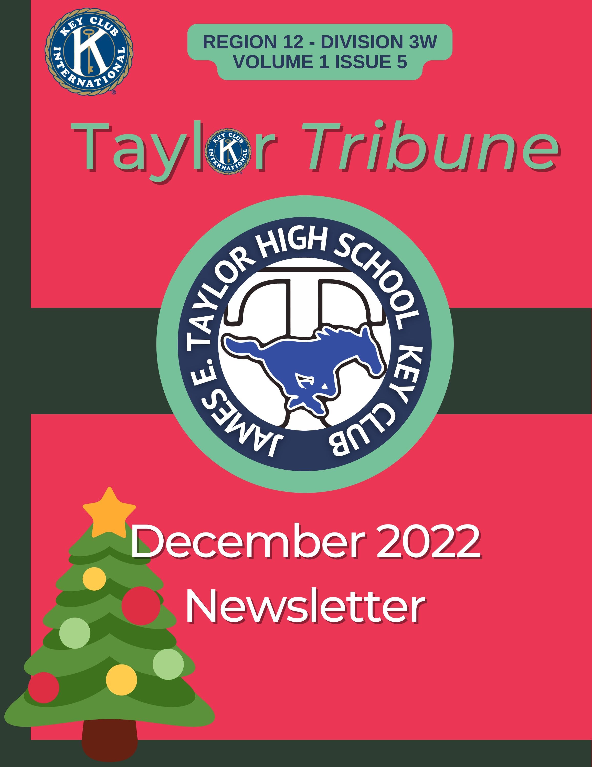 James E. Taylor High School December Newsletter by THS Key Club Issuu