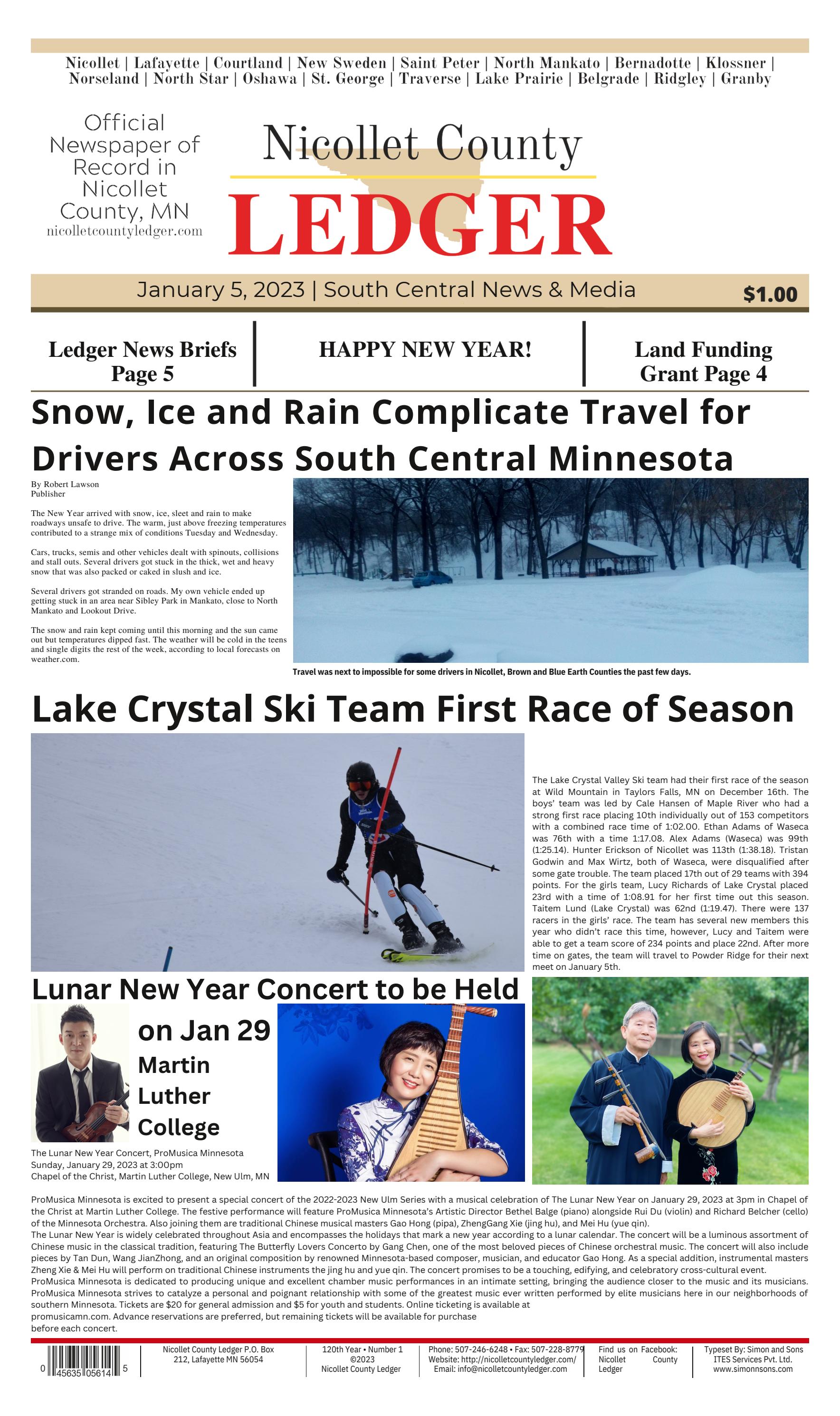 Nicollet County Ledger January 5, 2023 by Nicollet County Ledger - Issuu