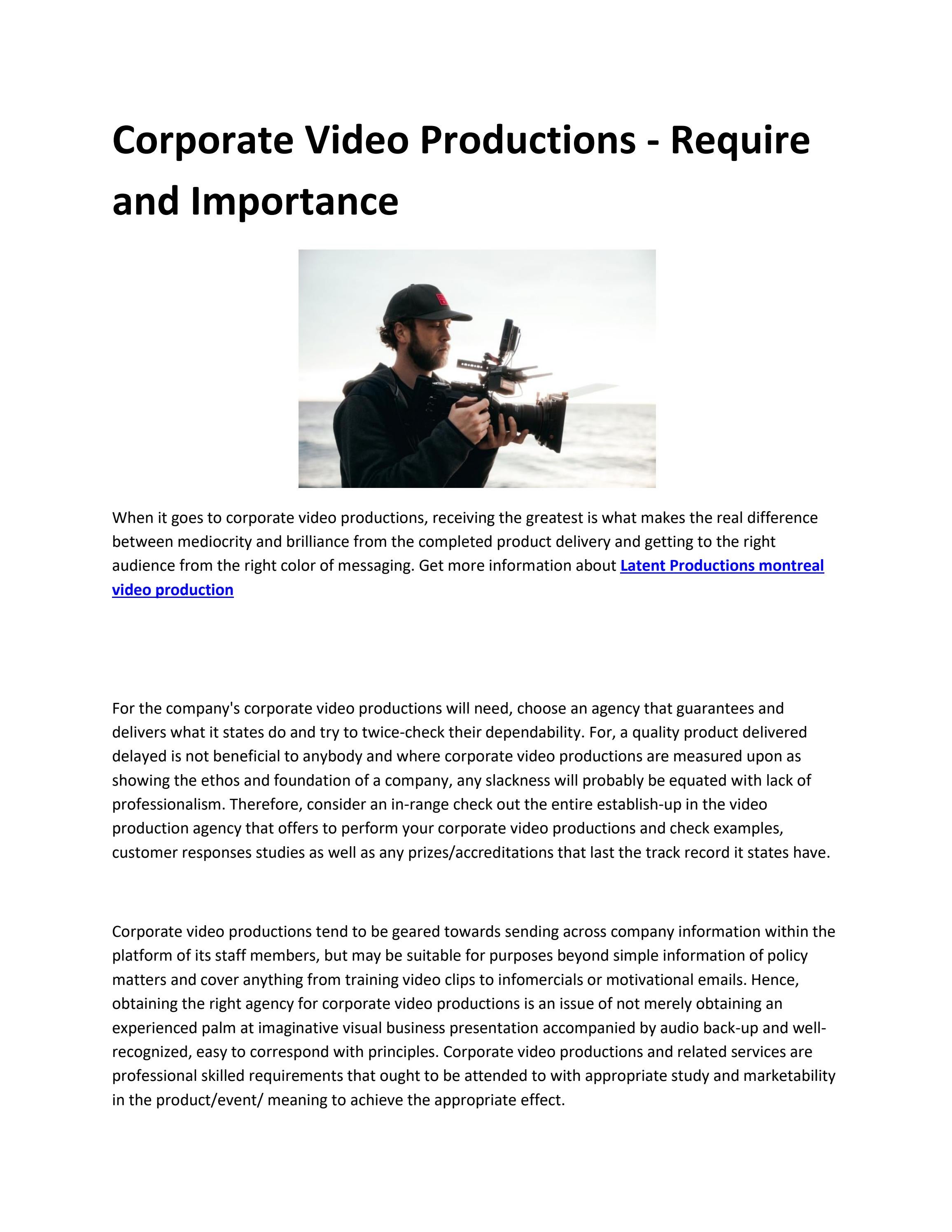 Latent Productions video production company montreal by Thomas Shaw Issuu