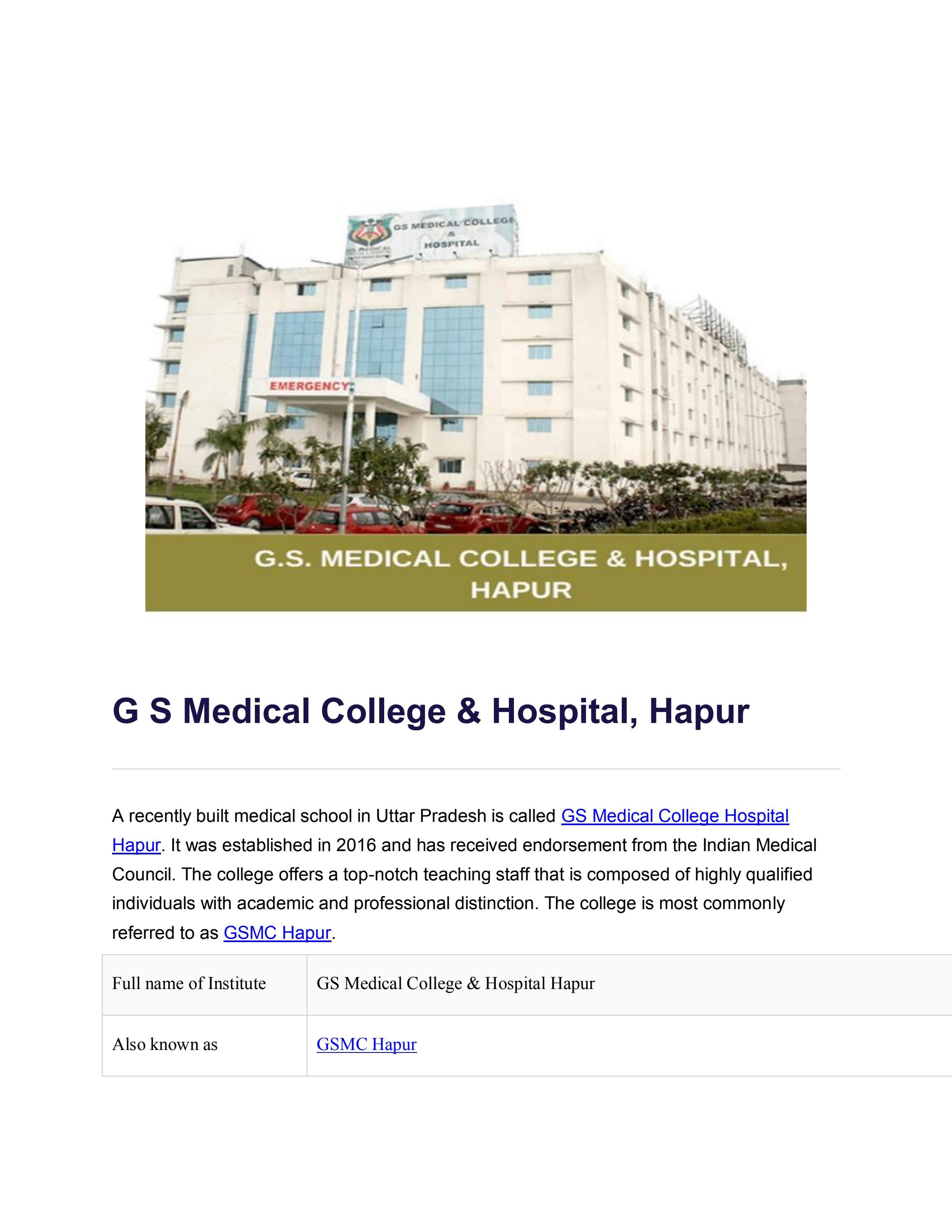 G S Medical College & Hospital, Hapur by get admissioninfo Issuu