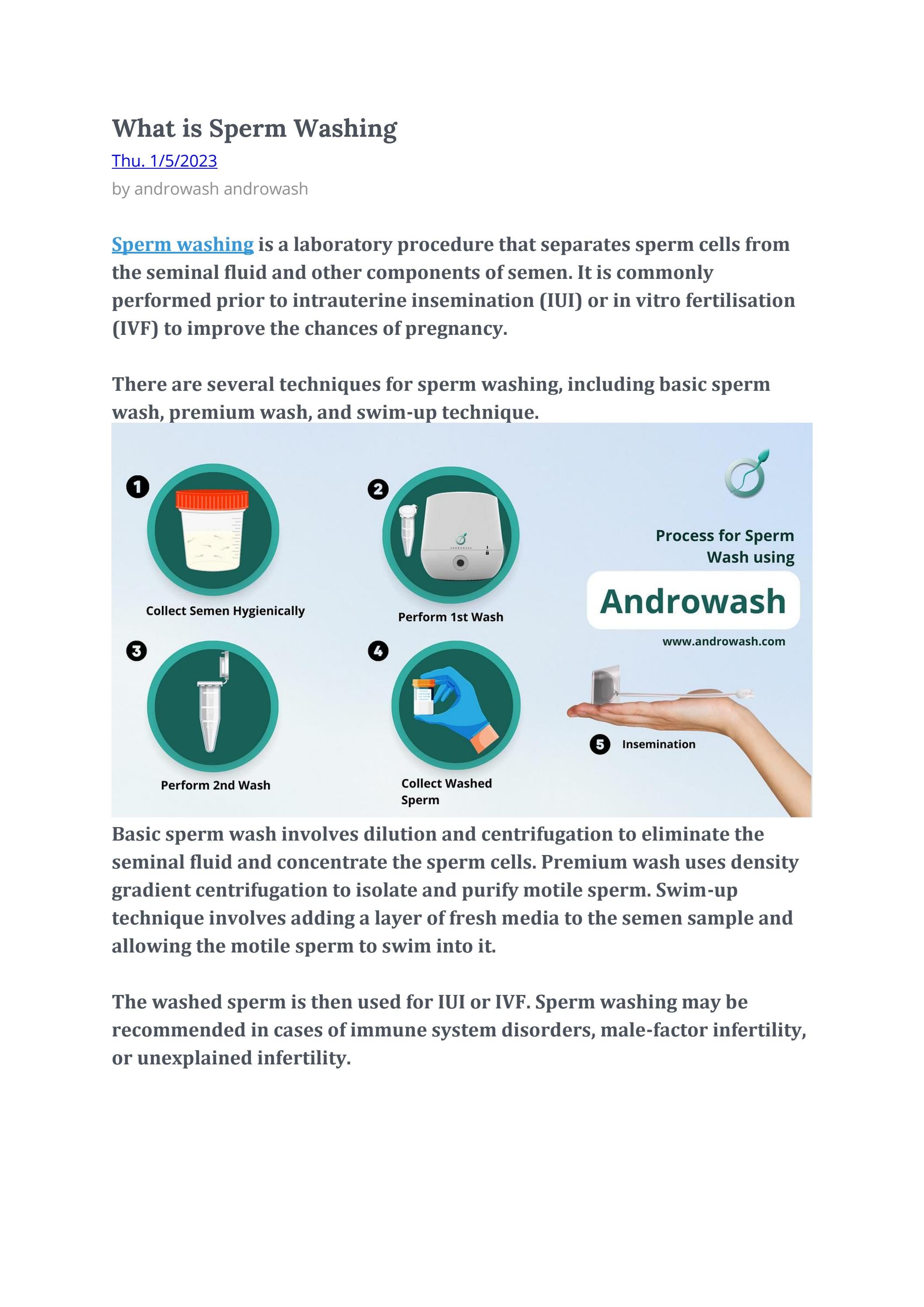 What is Sperm Washing by Andro Wash Issuu