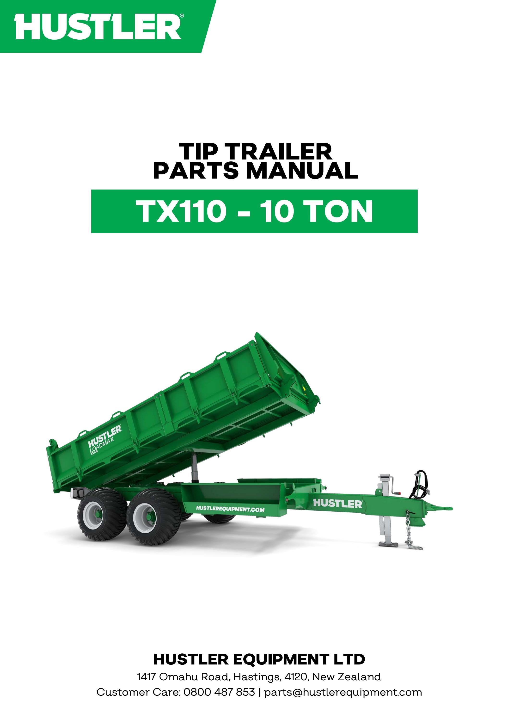 LoadMax TX110 Tip Trailer Parts Manual by Hustler Equipment Issuu