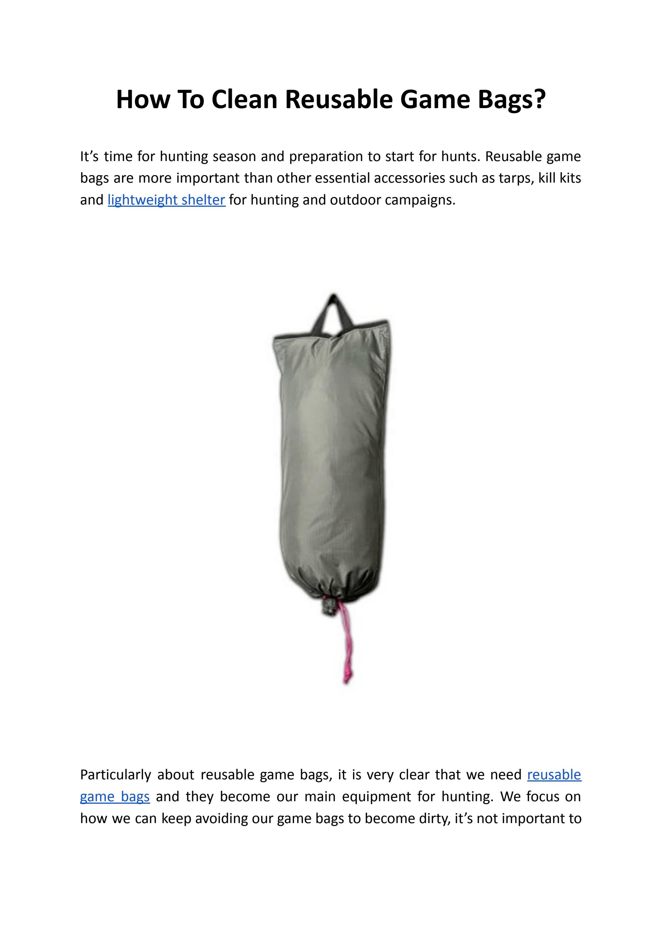How To Clean Reusable Game Bags? VIAM Outdoors by VIAM Outdoors Issuu