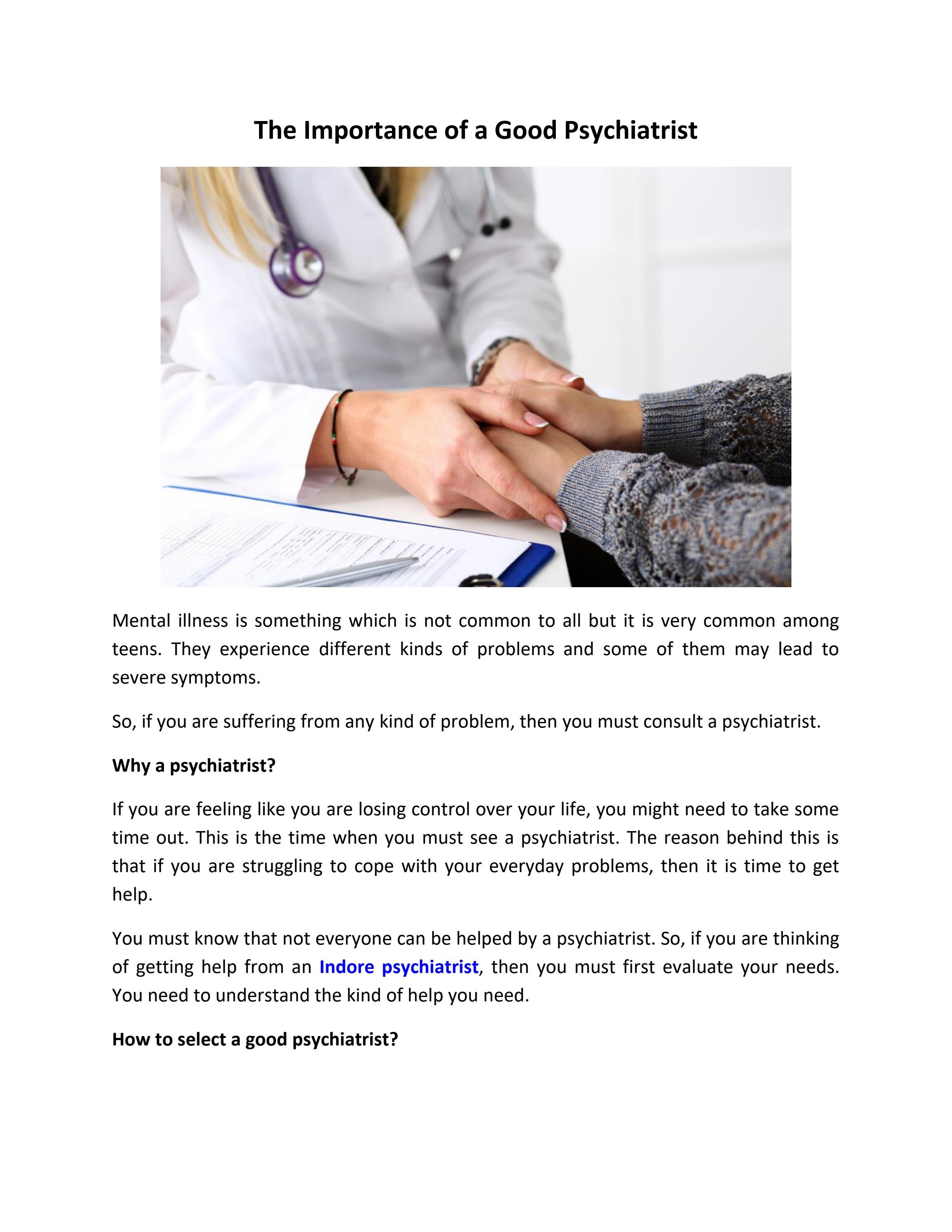 The Importance of a Good Psychiatrist by bestmentalhealthclinic Issuu