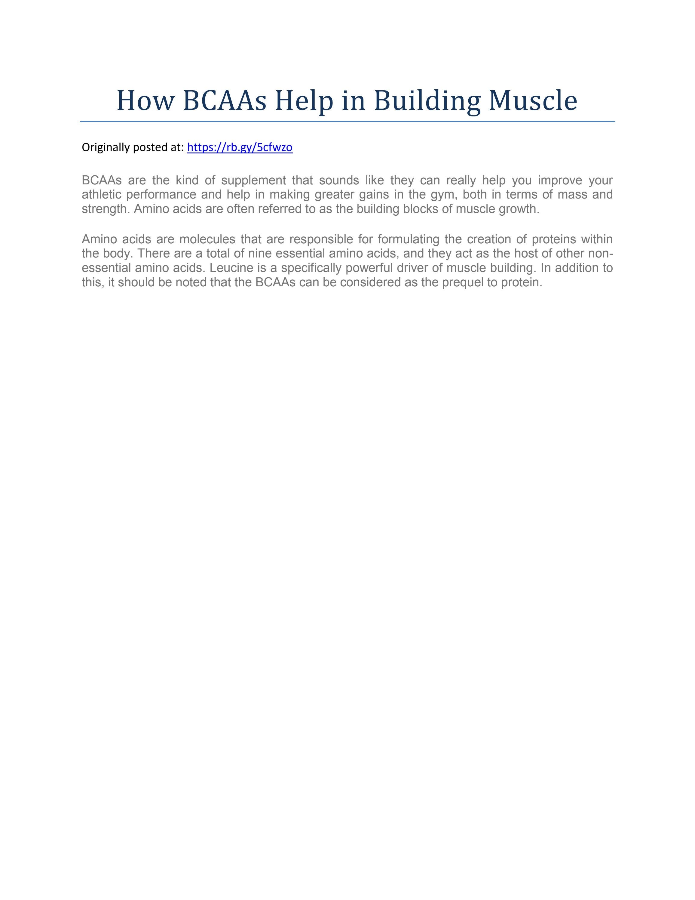 How BCAAs Help in Building Muscle by Muscle Trail Issuu