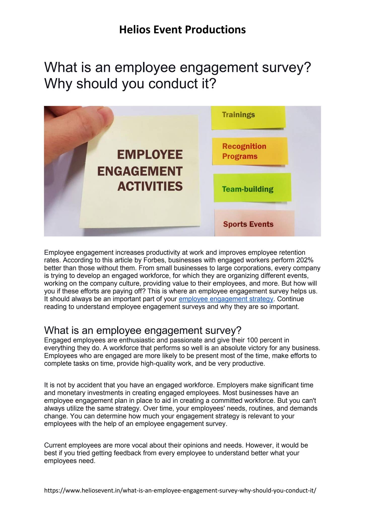 What is an employee engagement survey? Why should you conduct it by ...