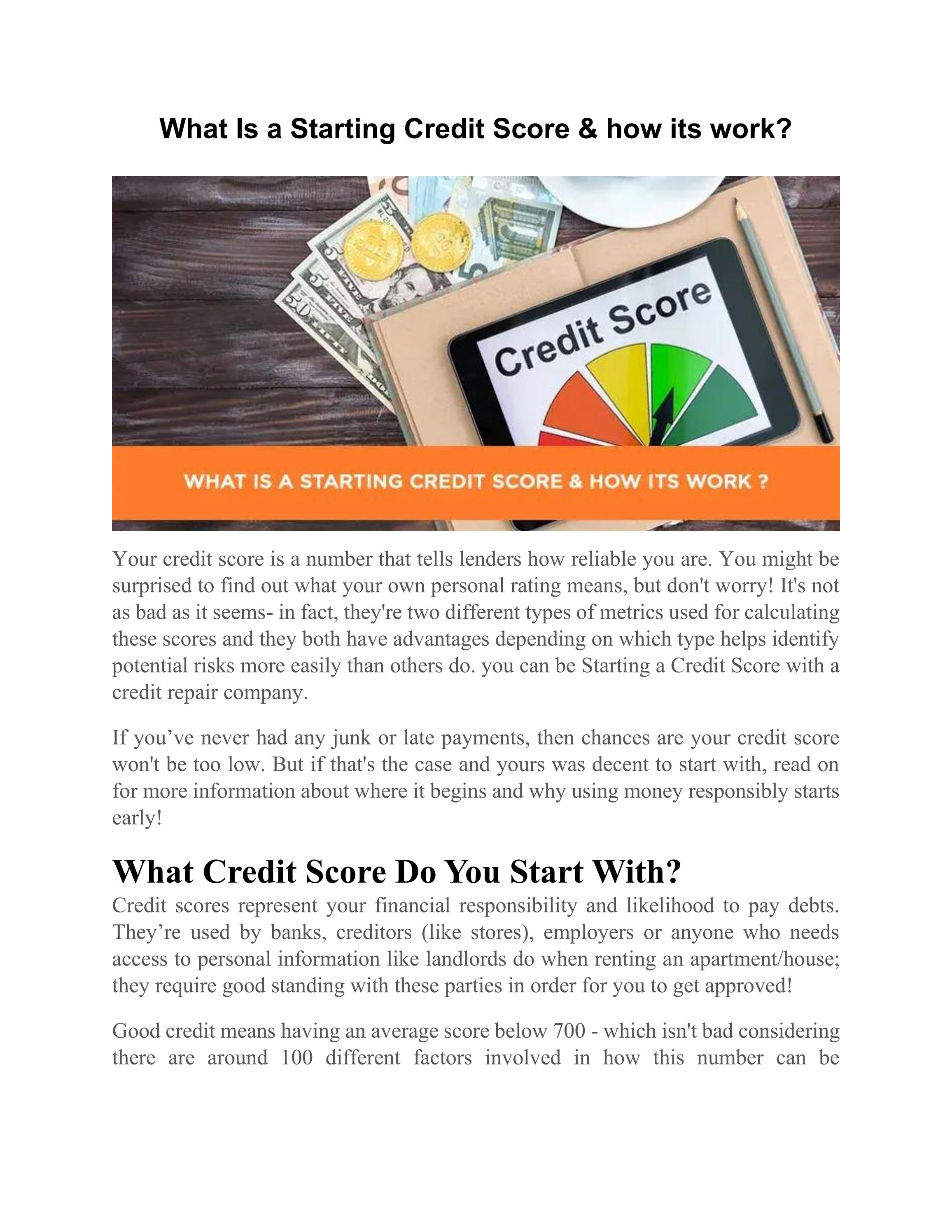What Is a Starting Credit Score & how its work? by John Carry Issuu
