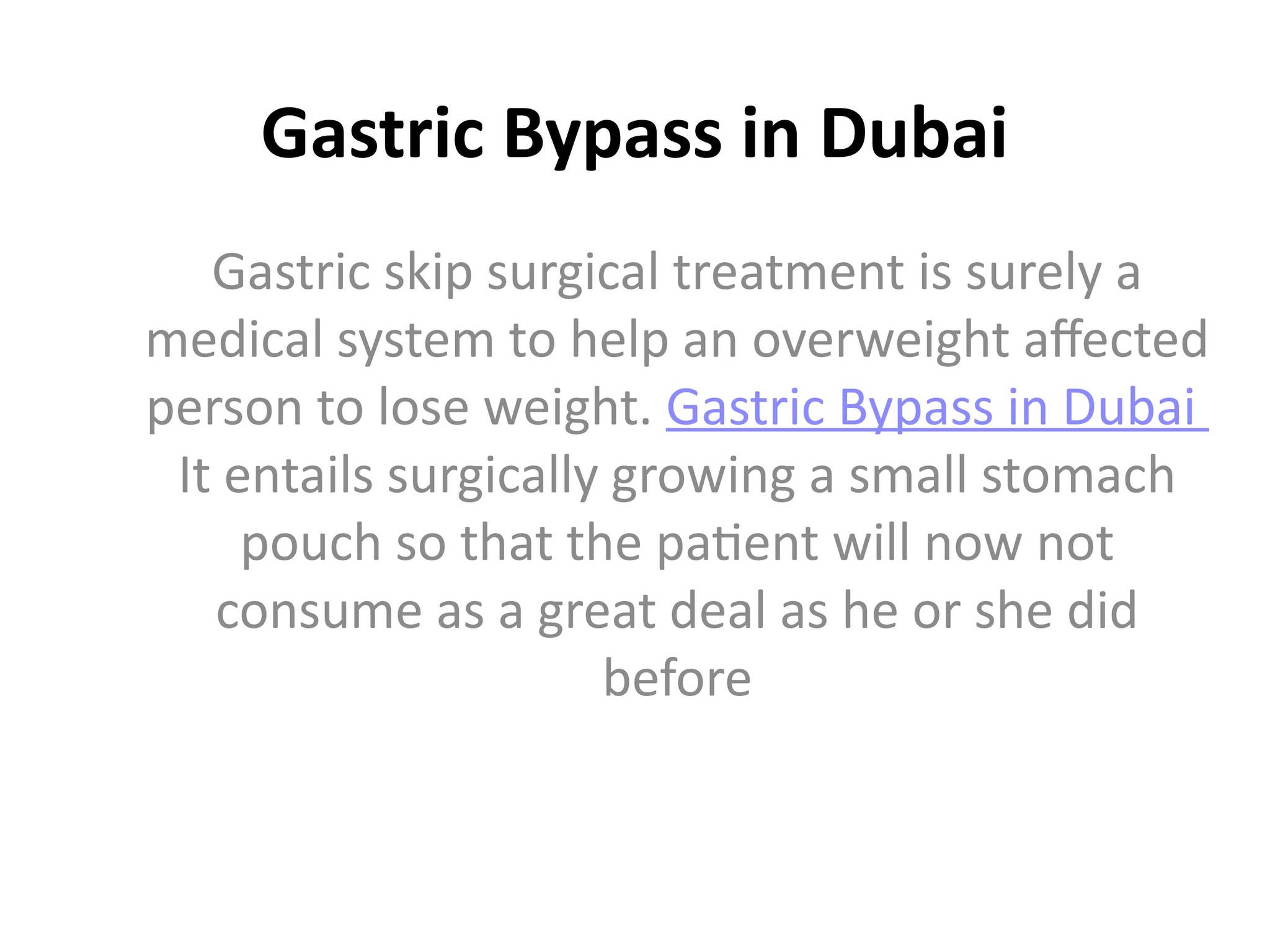 Gastric Bypass in Dubai by Dynamiclinic - Issuu