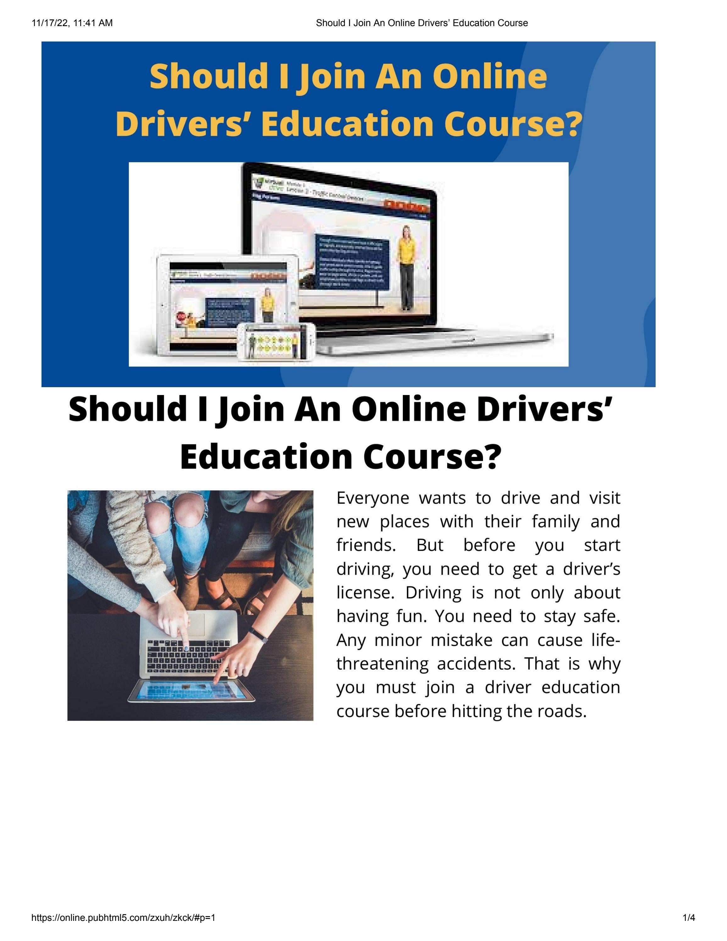 Should I Join An Online Drivers' Education Course by DmvEdu.org - Issuu