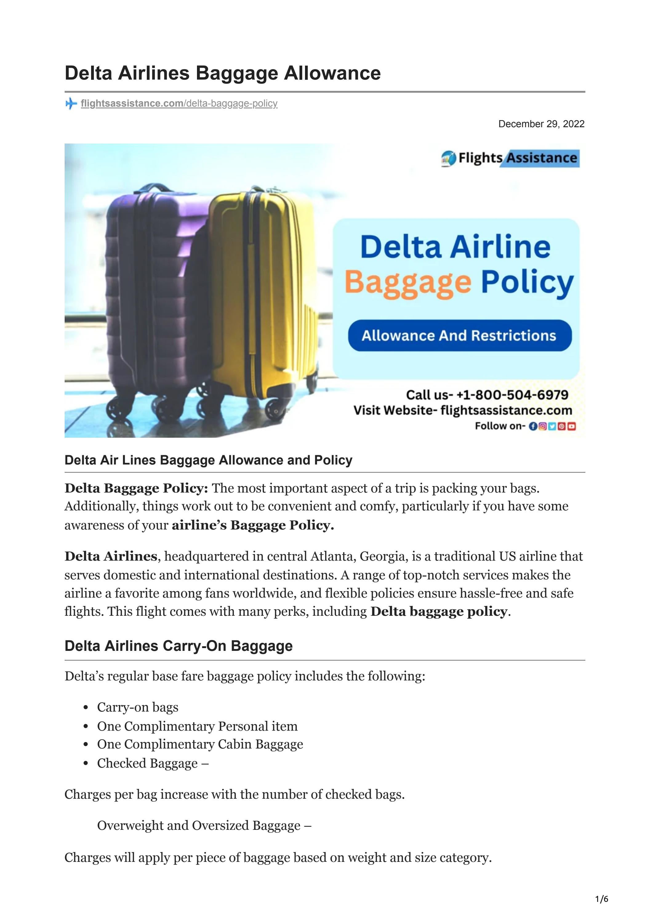 Delta Airlines Baggage Allowance by flights Assistance Issuu