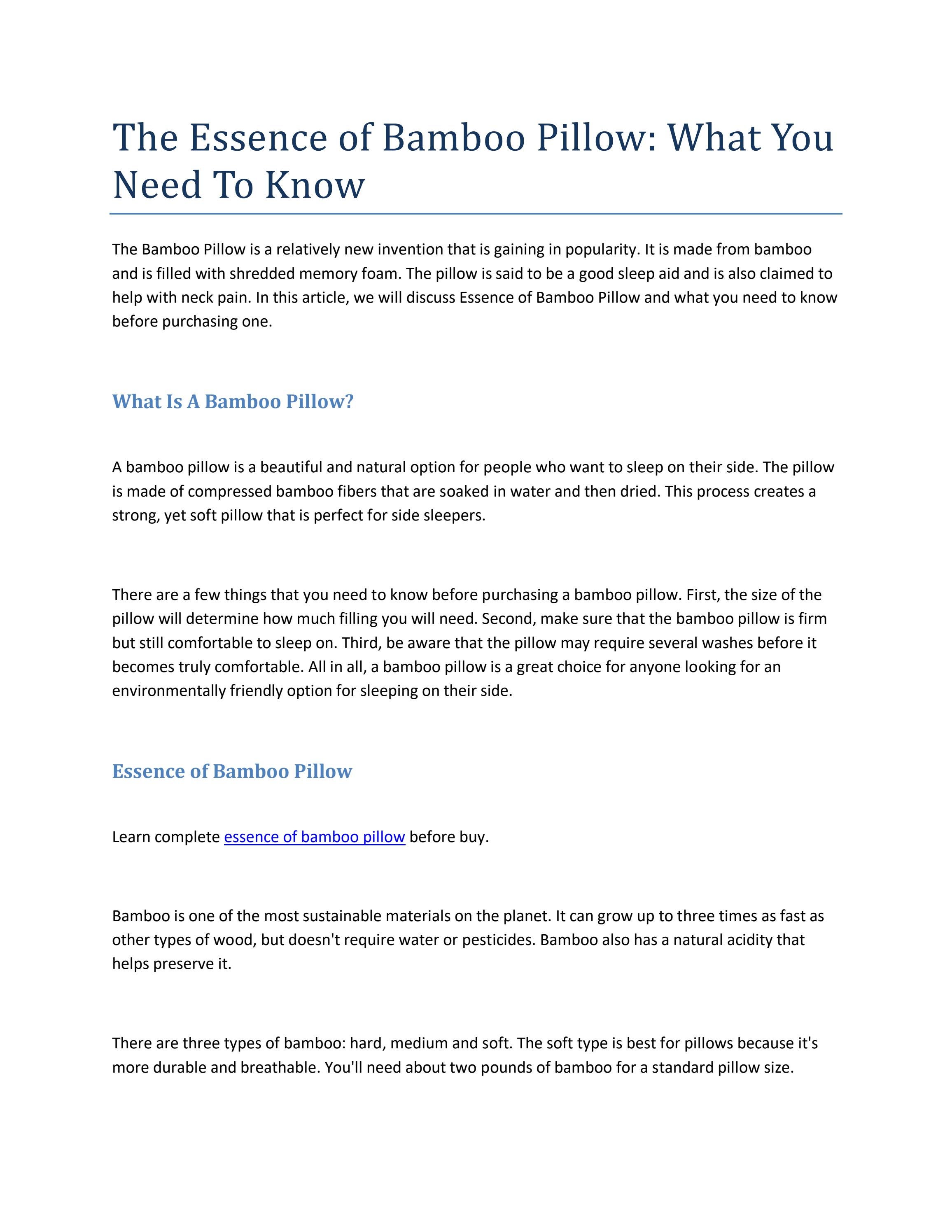 The Essence of Bamboo Pillow What You Need To Know by Justin Tyler Issuu