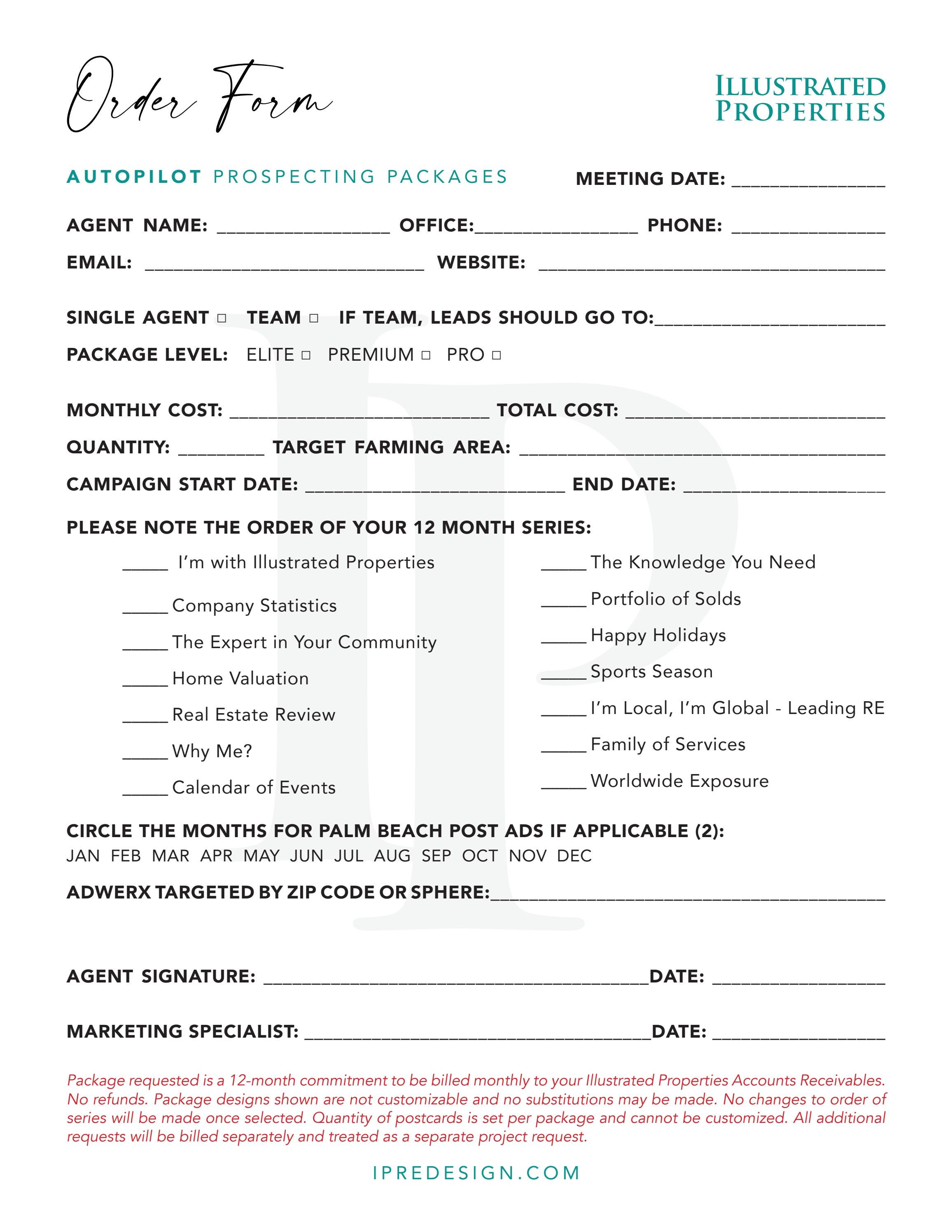 Autopilot Prospecting Package Order Form by illustratedproperties Issuu