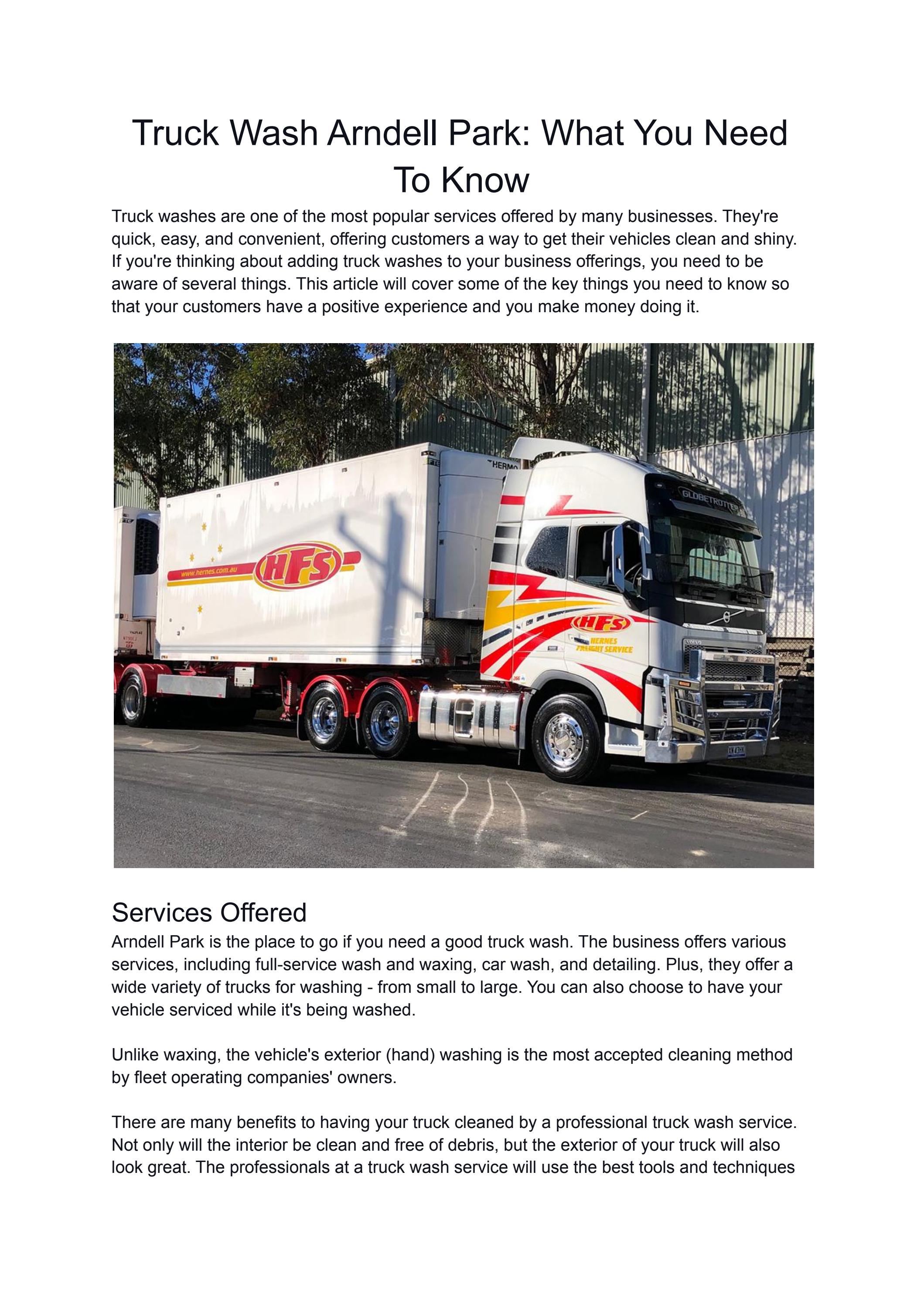 Truck Wash Arndell Park What You Need To Know by truck shine Issuu