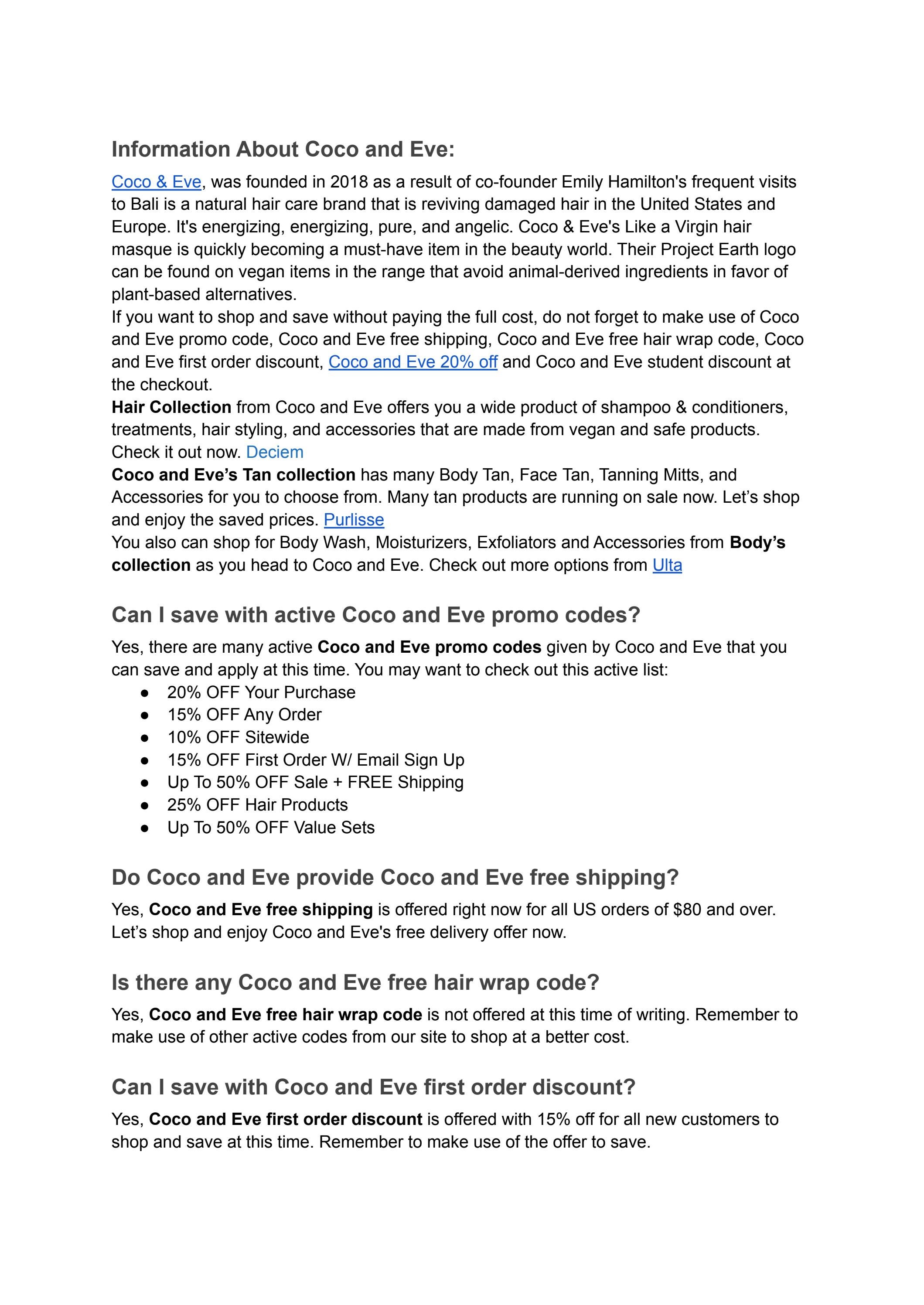 20 OFF Coco And Eve Promo Code & Free Hair Wrap Code by Couponplay Issuu