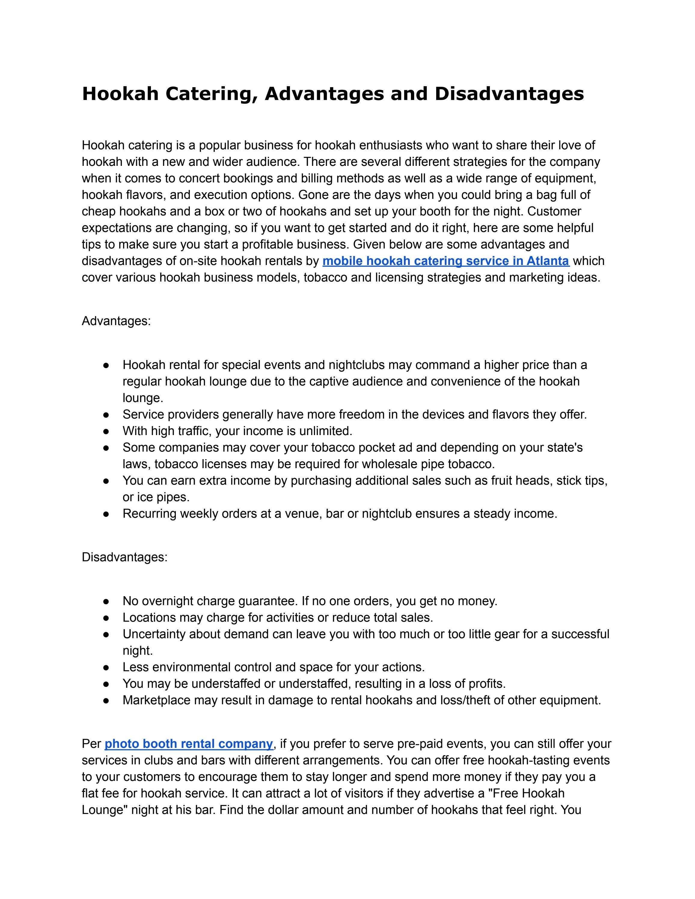 Hookah Catering, Advantages and Disadvantages by Popnpixels Issuu