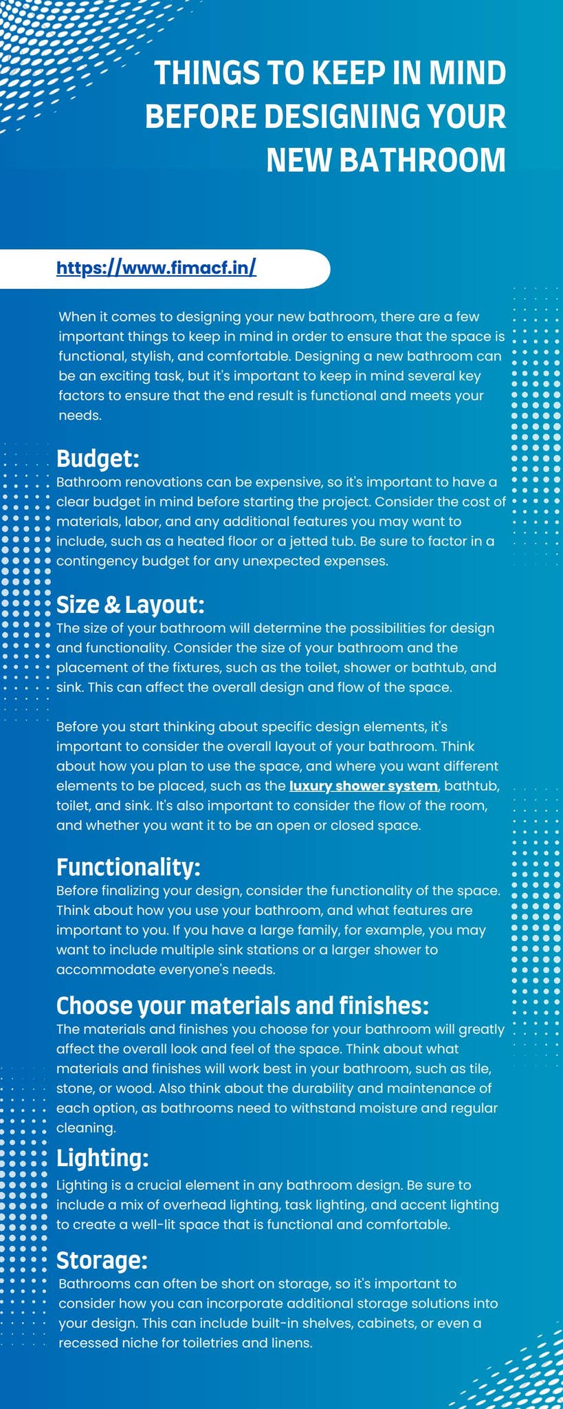 Things To Keep In Mind Before Designing Your New Bathroom by Fima Carlo ...
